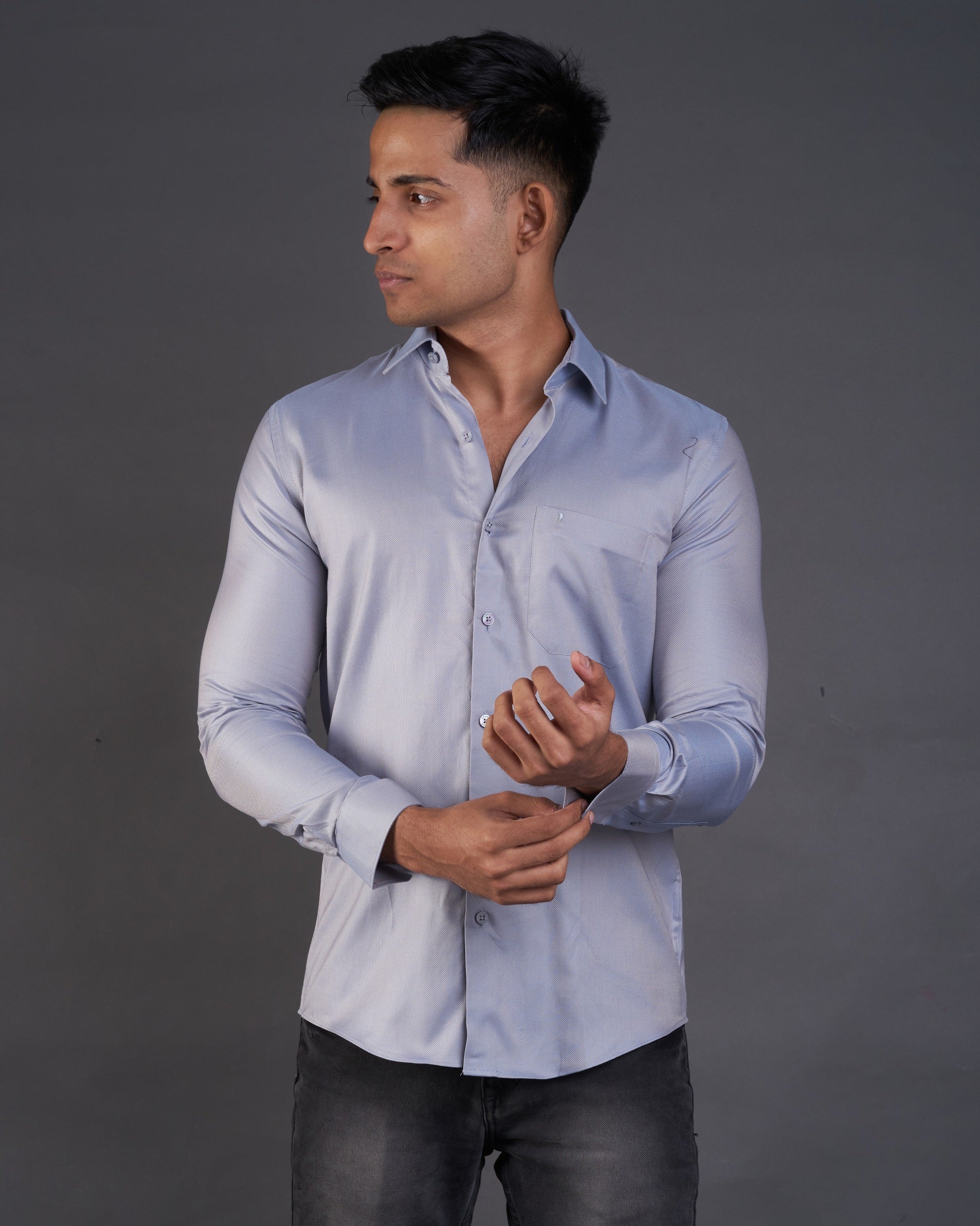 Emerald Fashion Oxford Slim Fit-Dapple Grey