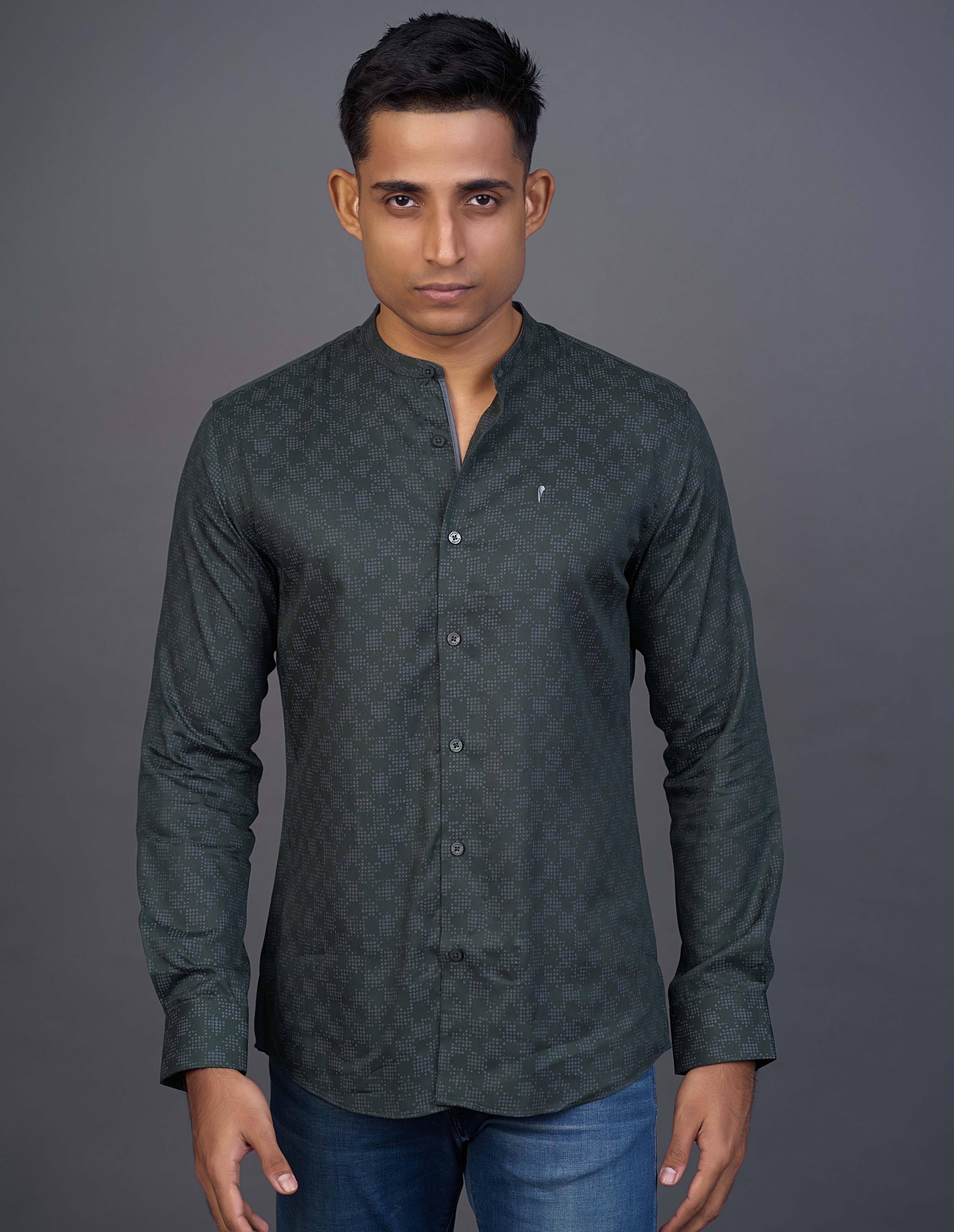 Emerald Fashion Printed Slim Fit-Opal Grey