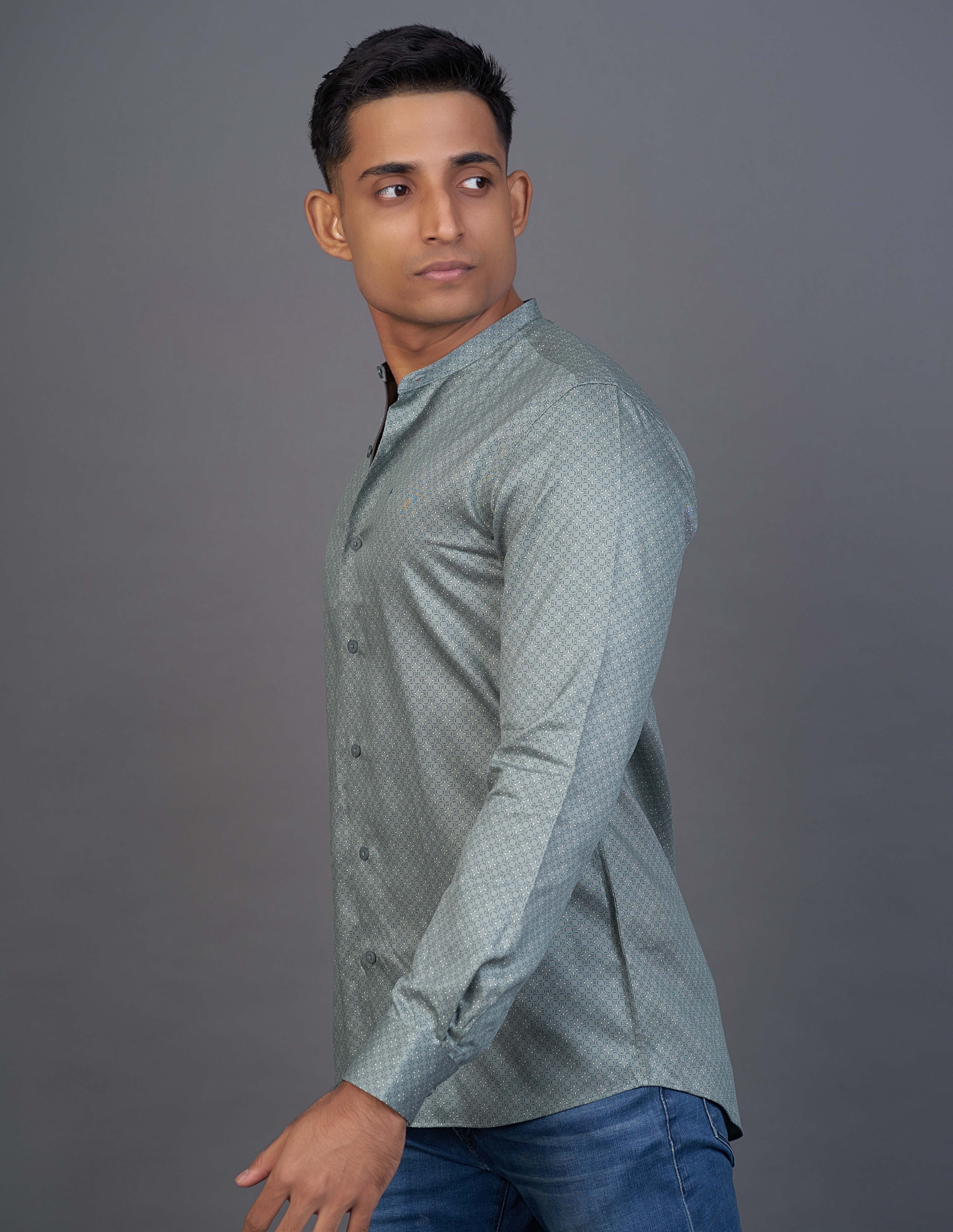 Emerald Fashion Printed Slim Fit-Pine
