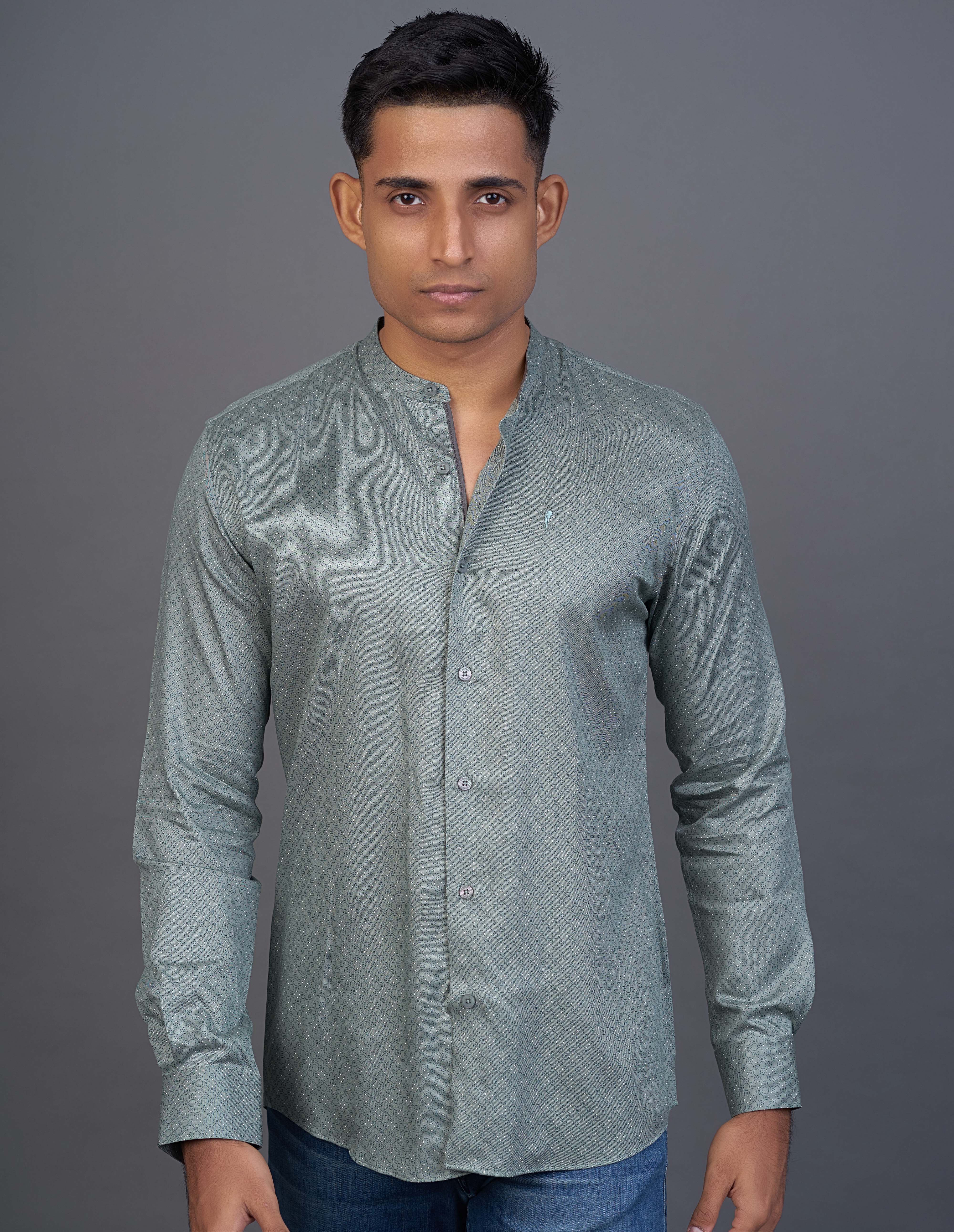 Emerald Fashion Printed Slim Fit-Pine