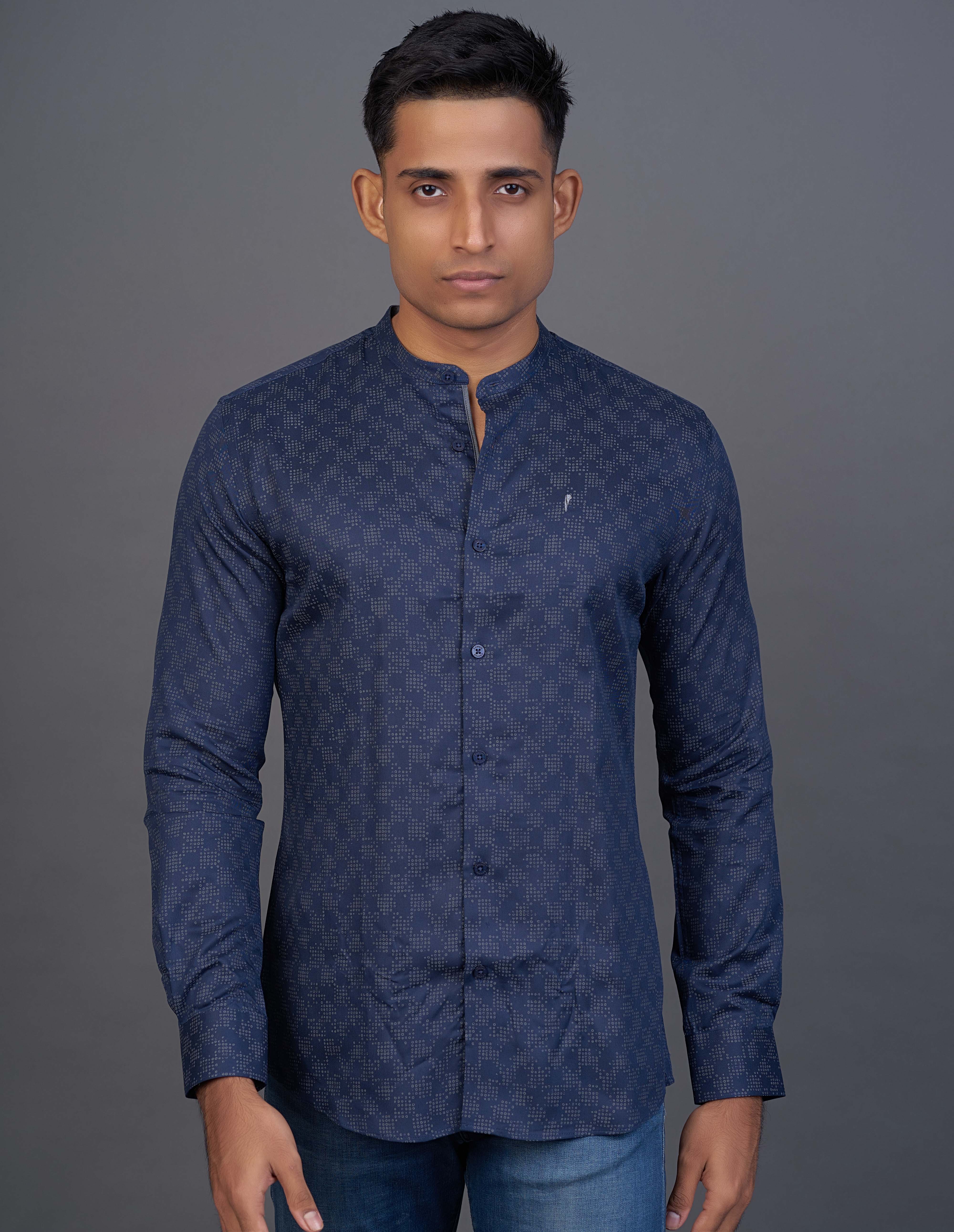 Emerald Fashion Printed Slim Fit-Dove
