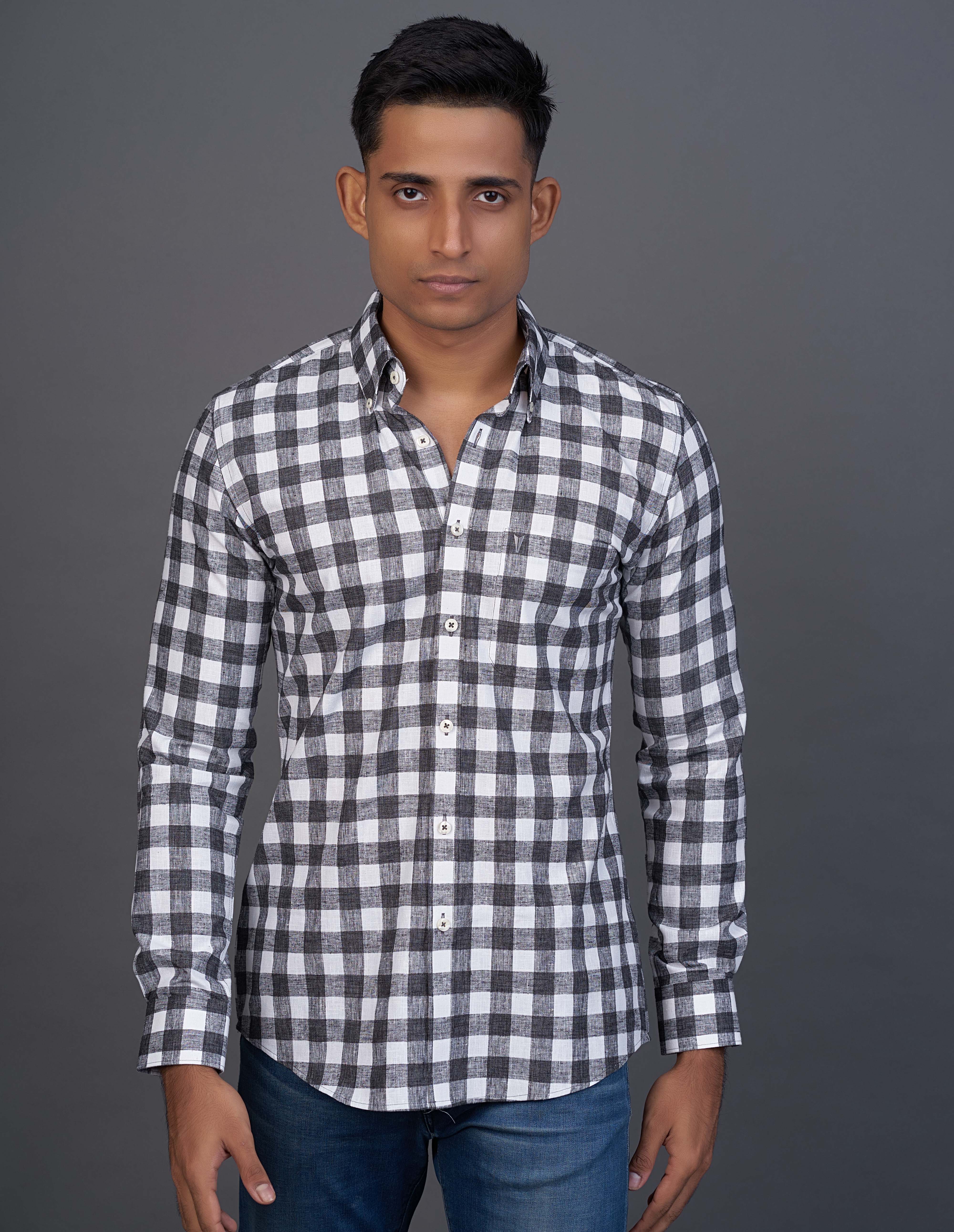 Emerald Active Checks Slim Fit-Jet Set