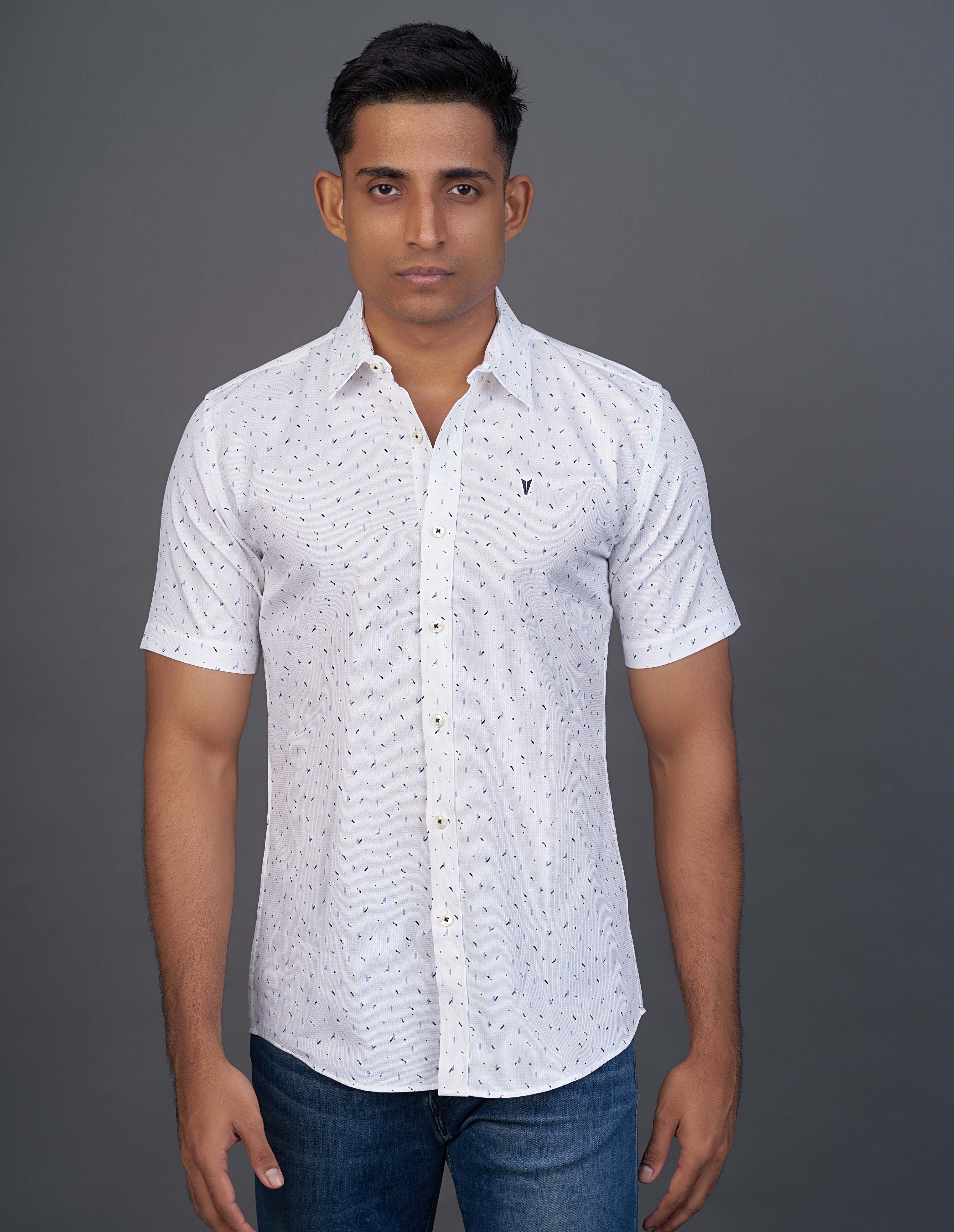 Emerald Active Printed Slim Fit-Blue Cloisonne