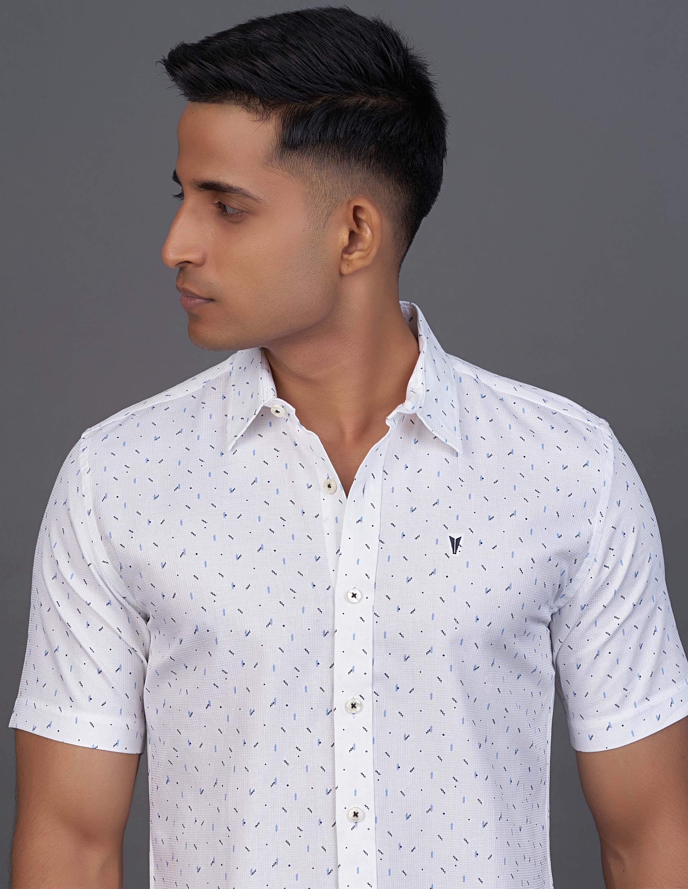 Emerald Active Printed Slim Fit-Blue Cloisonne