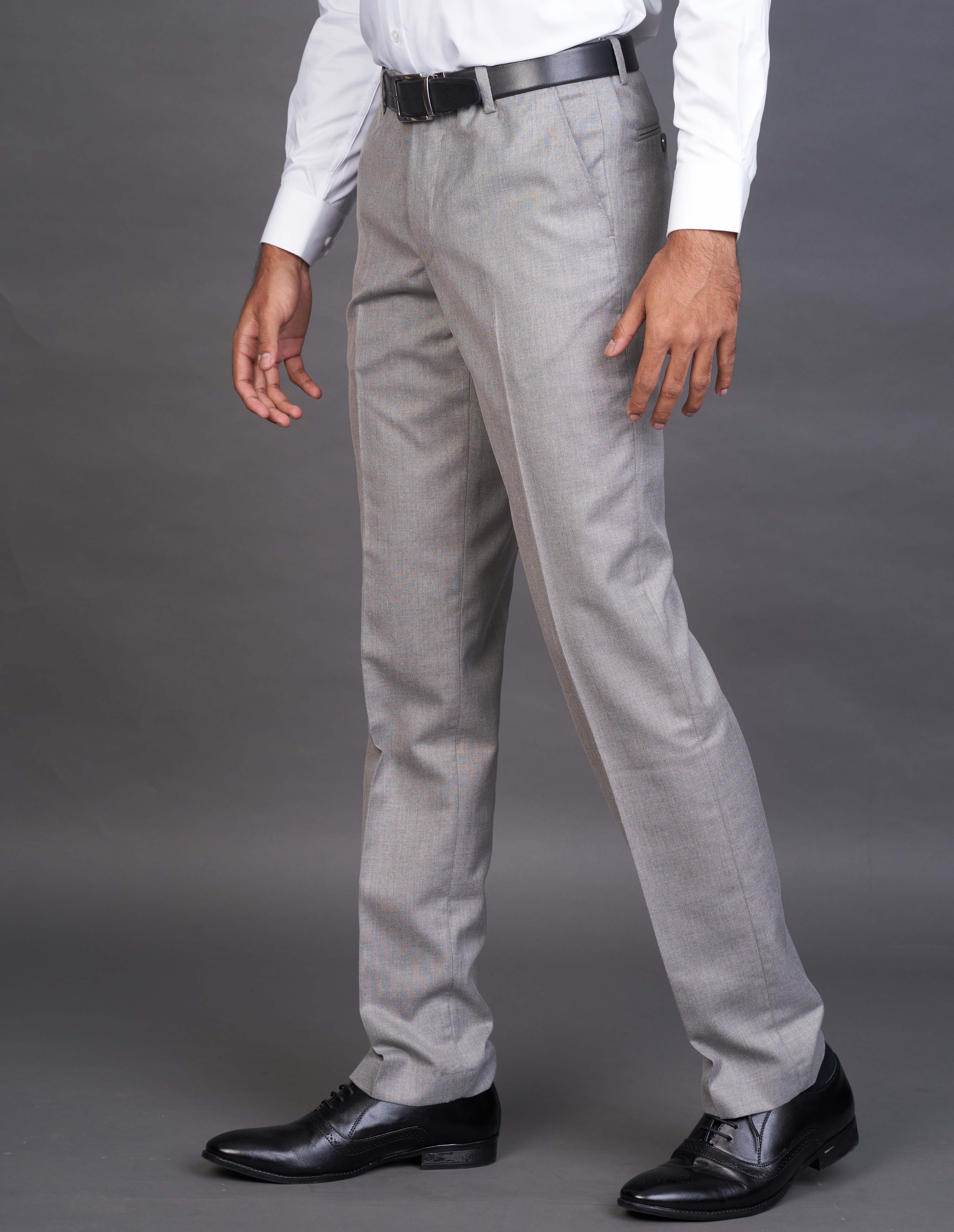 Emerald Trouser Plain Regular Fit - Steel Grey