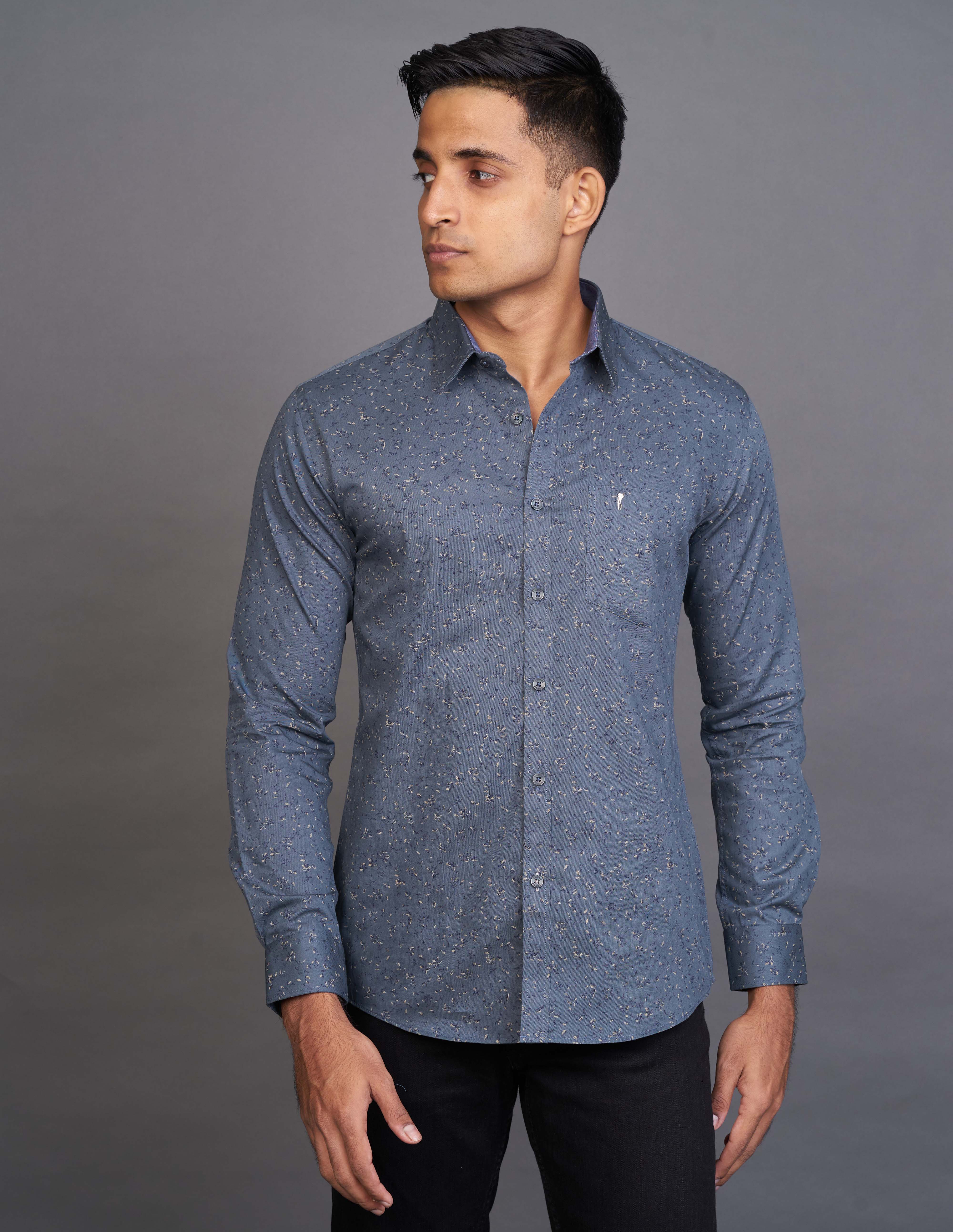 Emerald Fashion Printed Slim Fit - Charcoal