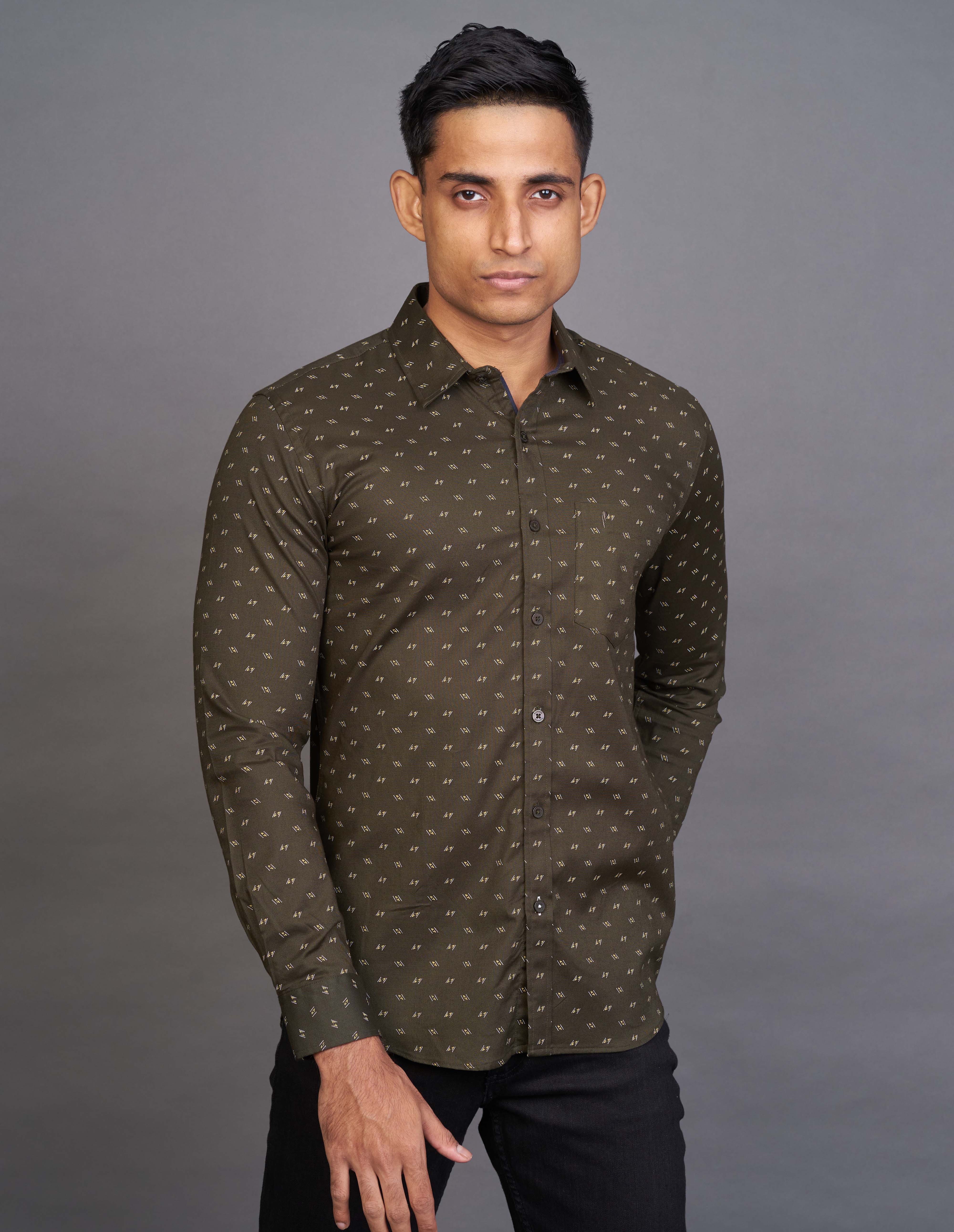 Emerald Fashion Printed Slim Fit - Forest Night