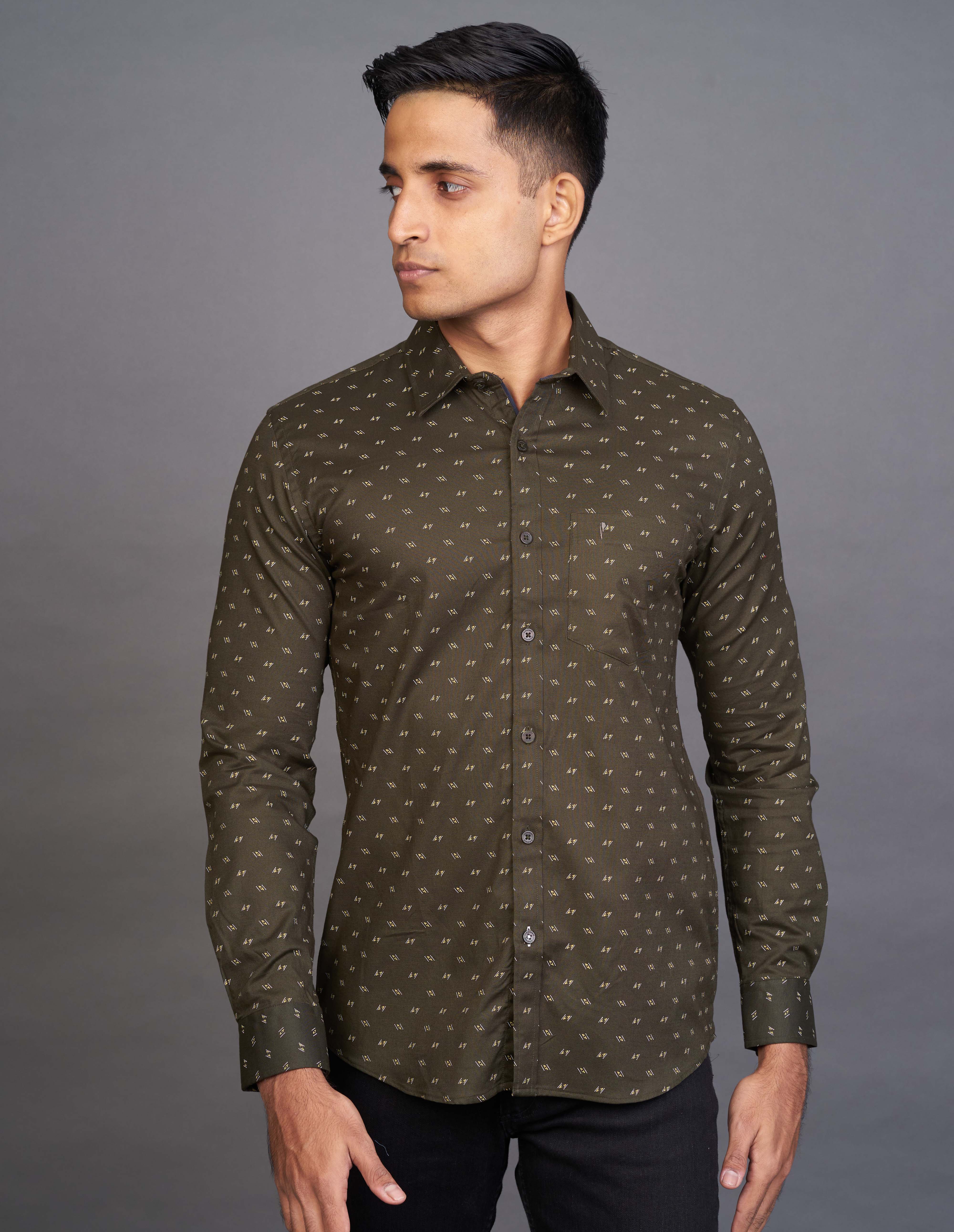 Emerald Fashion Printed Slim Fit - Forest Night