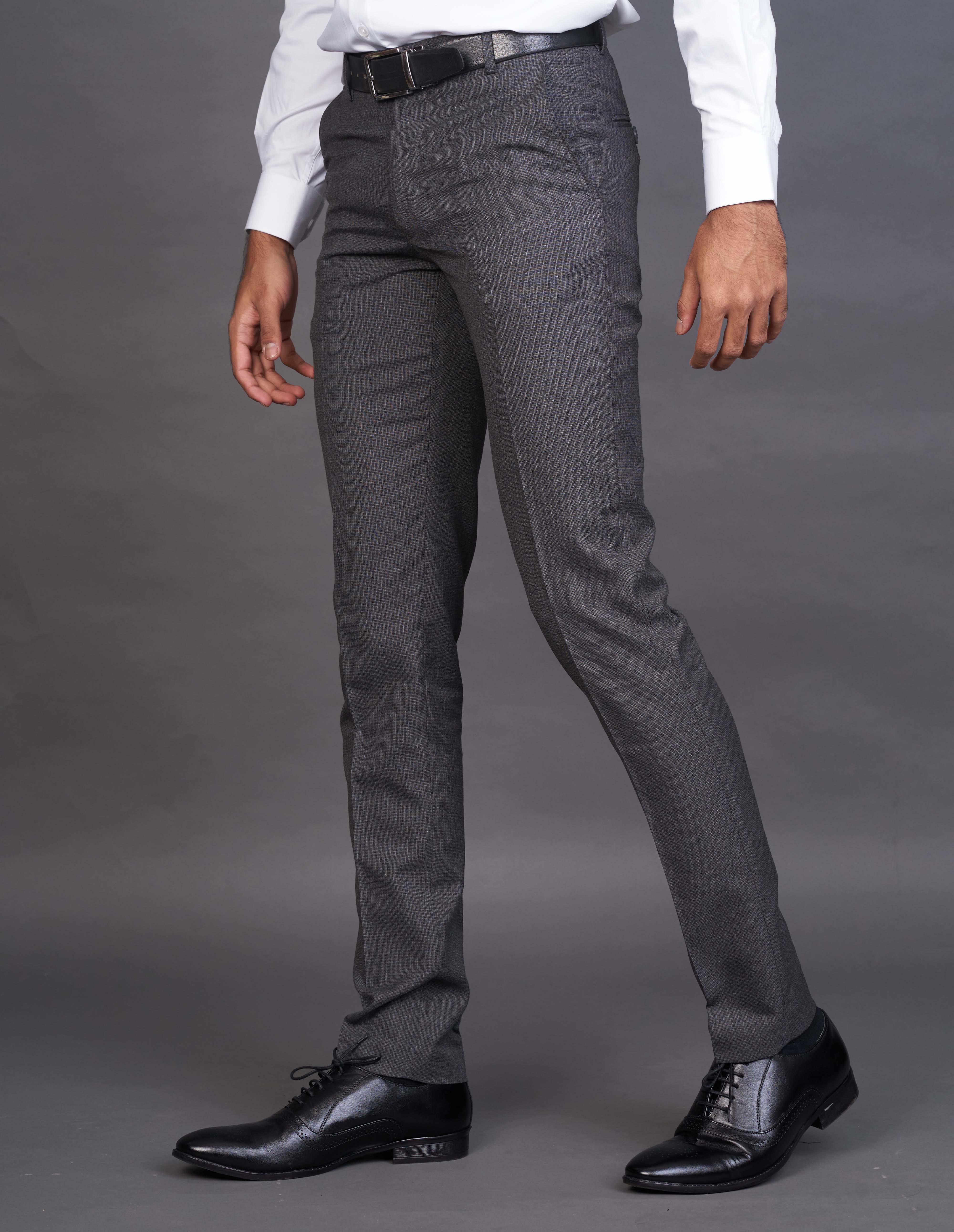 Emerald Trouser Dark Plain Ultra Slim Fit - Steel Grey