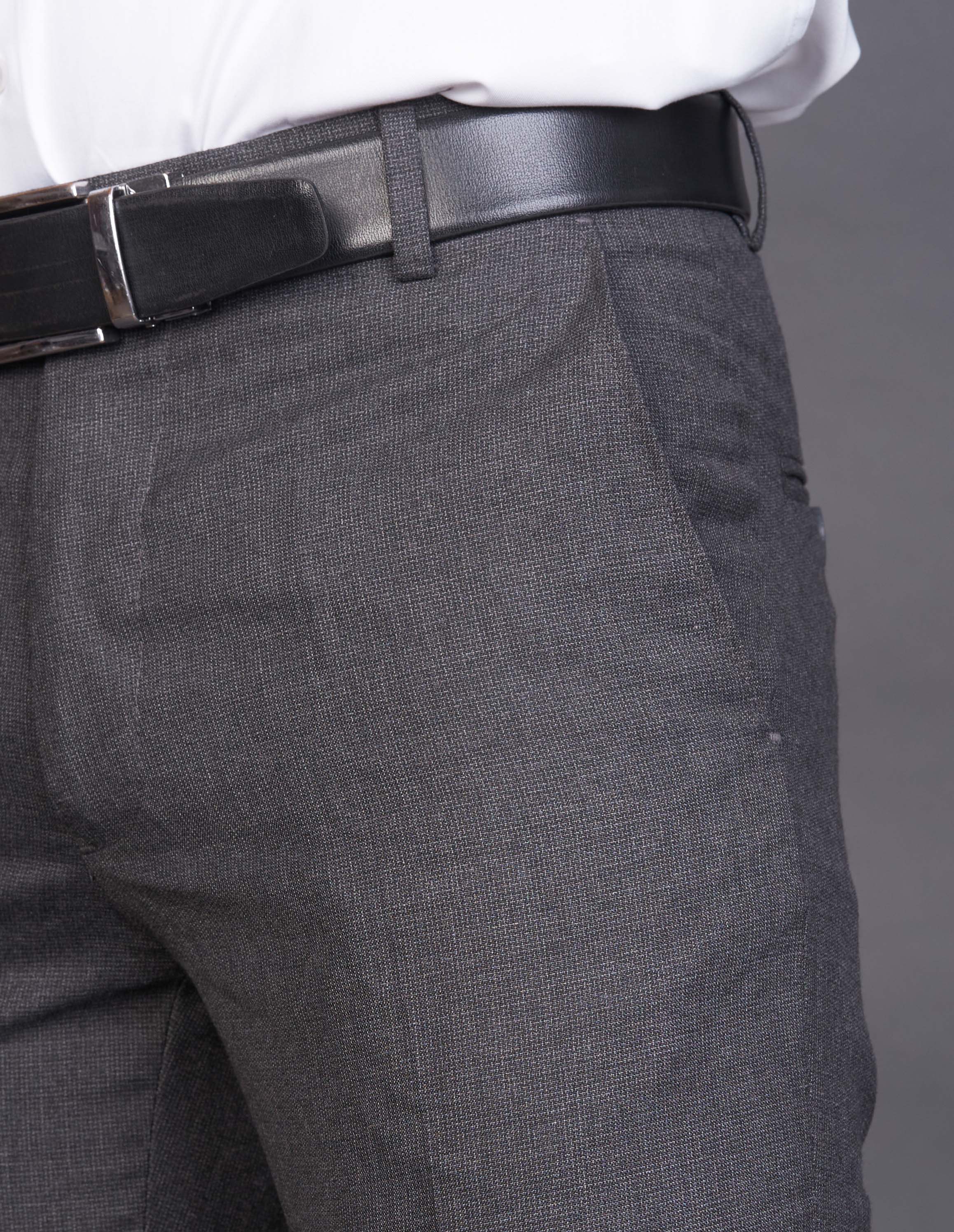 Emerald Trouser Dark Plain Ultra Slim Fit - Steel Grey