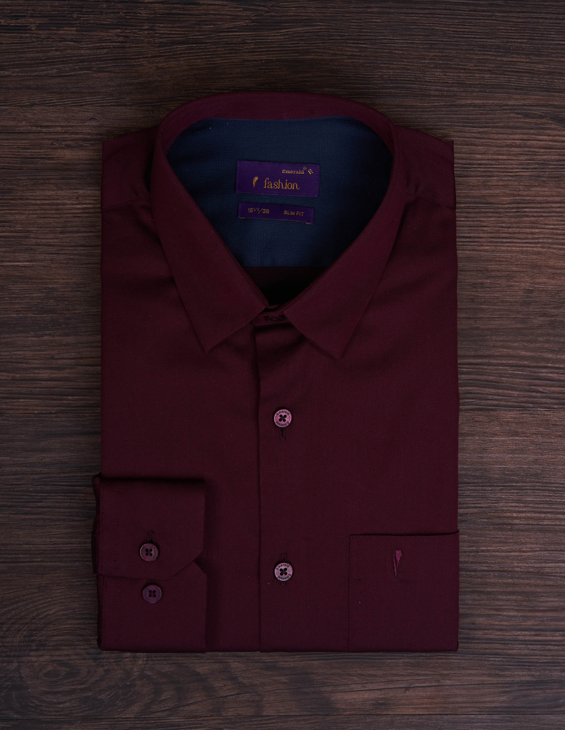 Emerald Fashion Plain Slim Fit - Garnet
