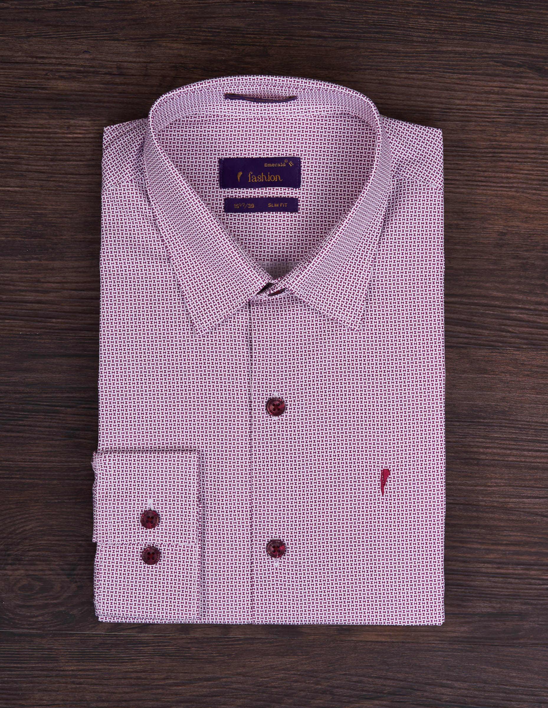 Emerald Fashion Dobby Slim Fit - Garnet