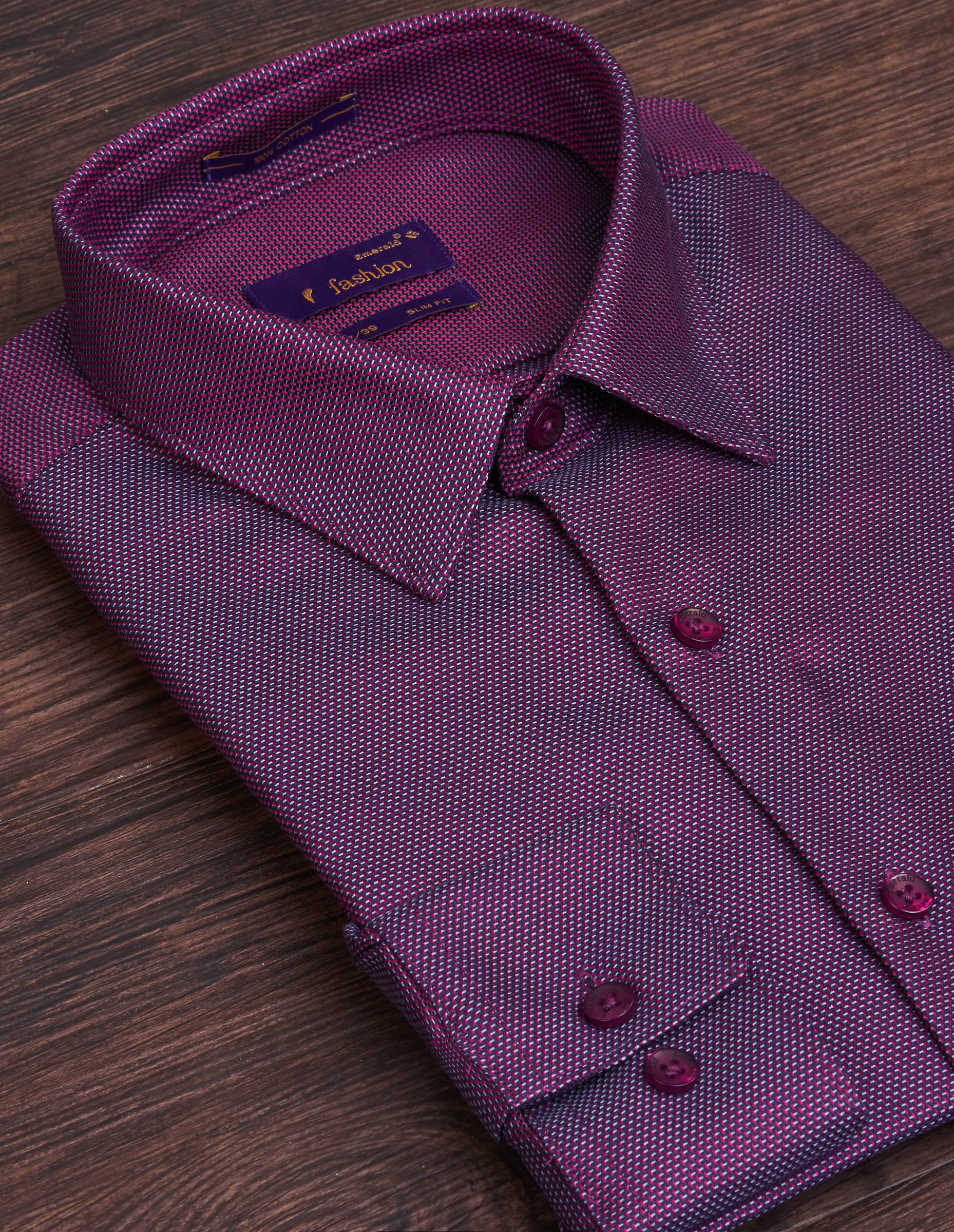 Emerald Fashion Dobby Slim Fit - Plum
