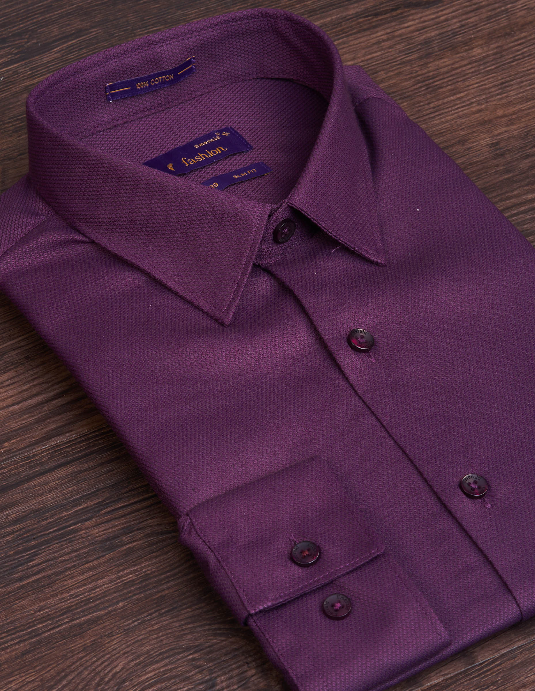 Emerald Fashion Dobby Slim Fit - Purple Dark