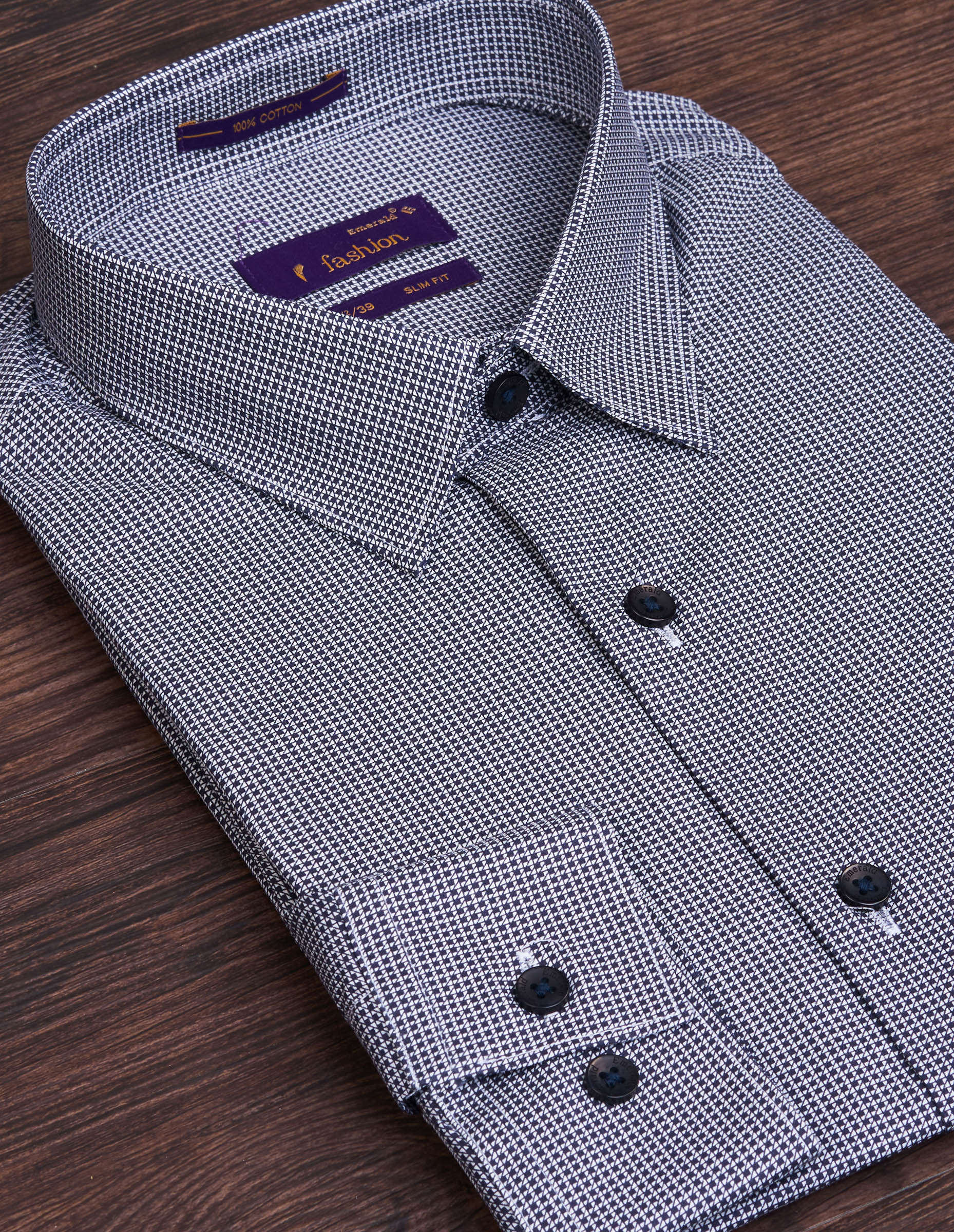 Emerald Fashion Dobby Slim Fit - Licorice