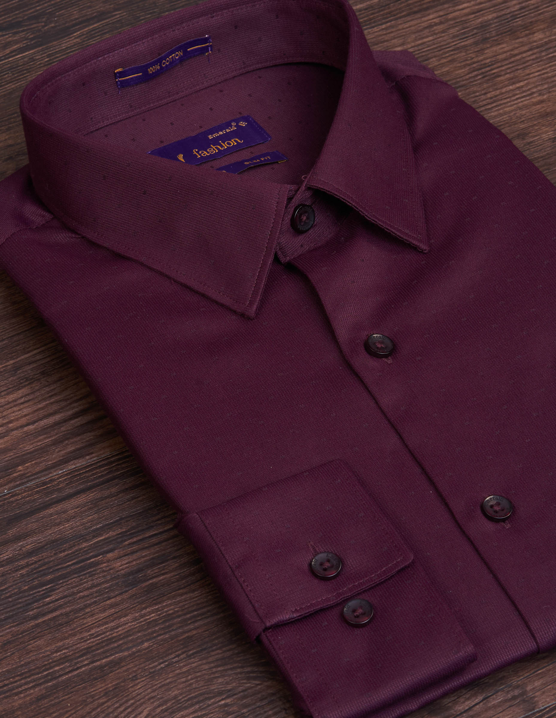 Emerald Fashion Dobby Slim Fit - Egg Plant