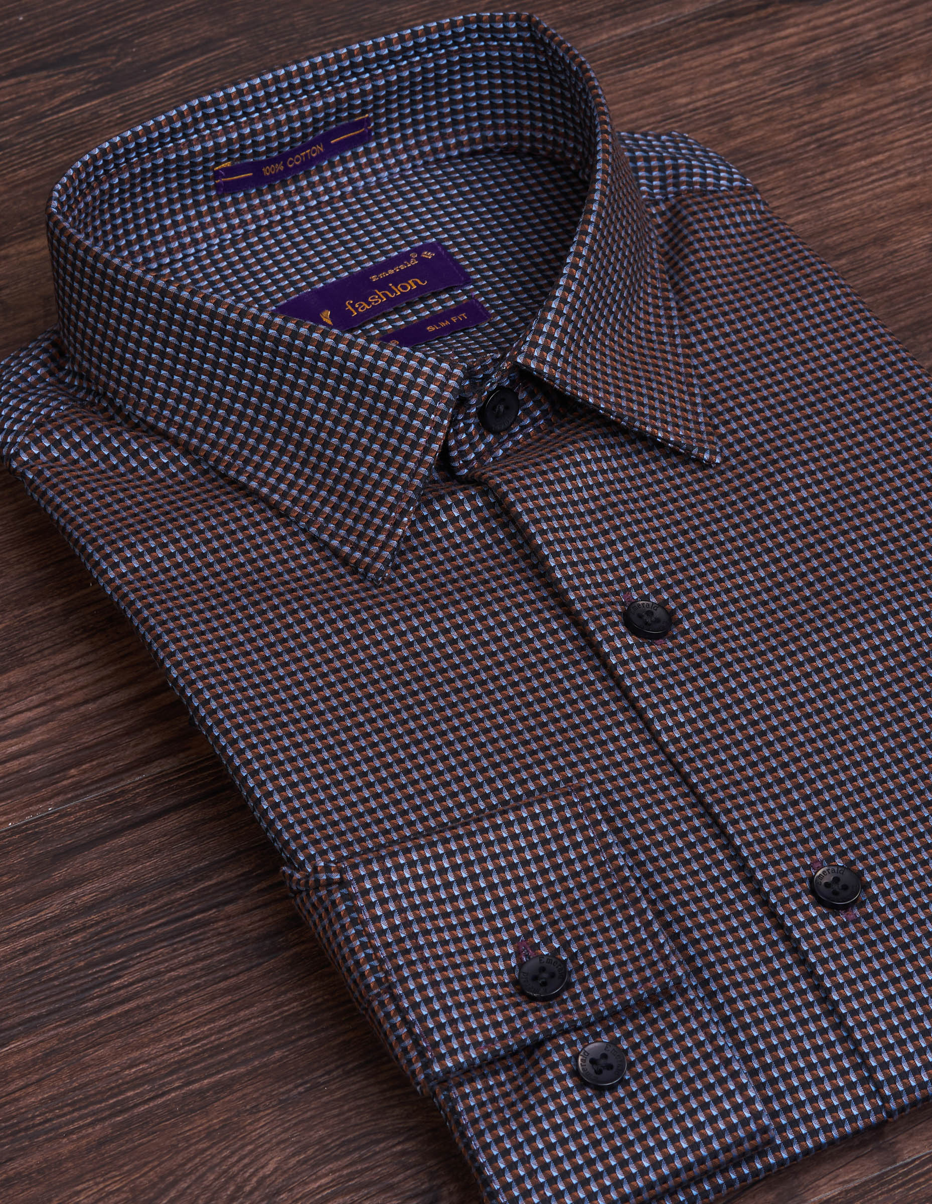 Emerald Fashion Dobby Slim Fit - Brown