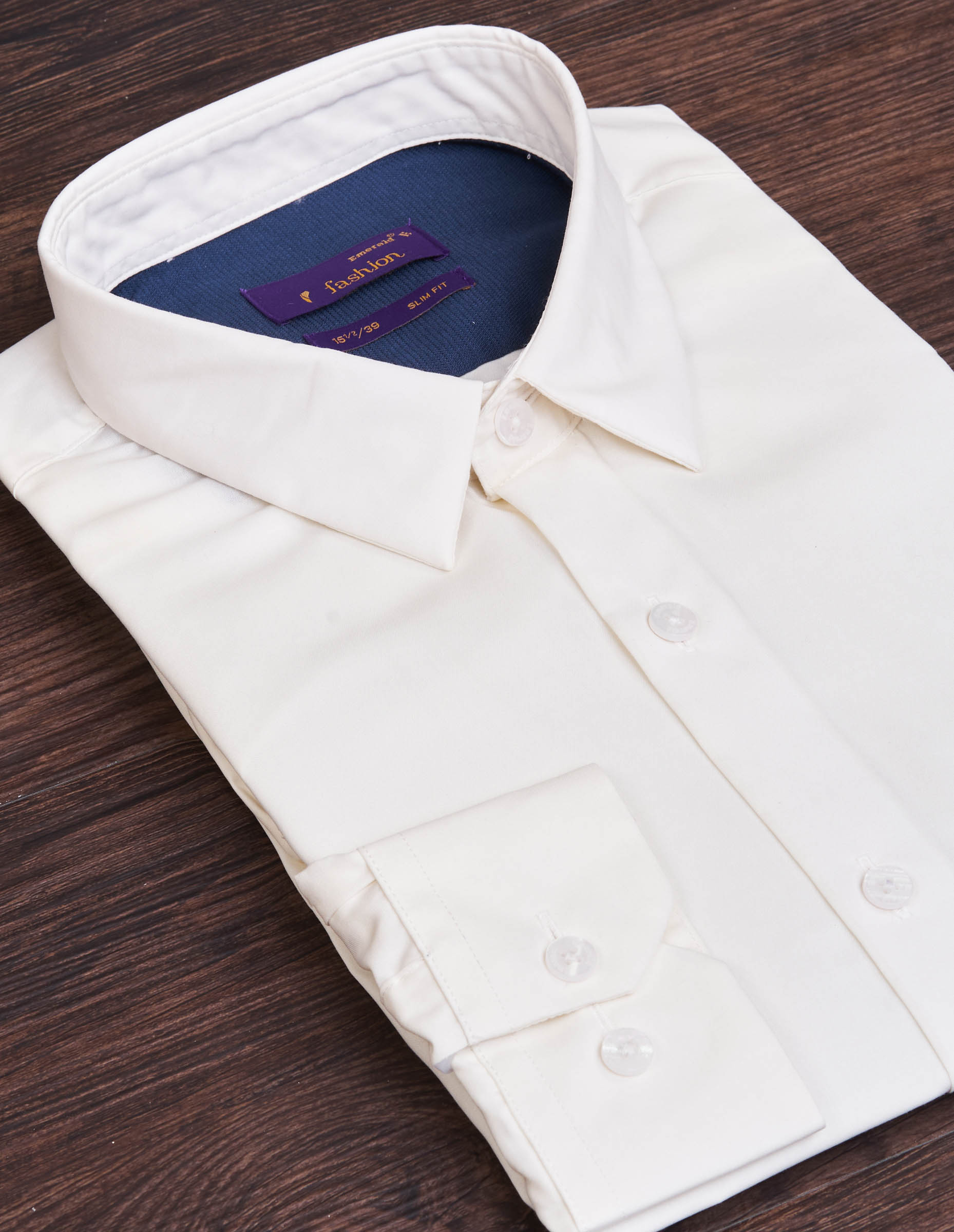 Emerald Fashion Plain Slim Fit - Cream