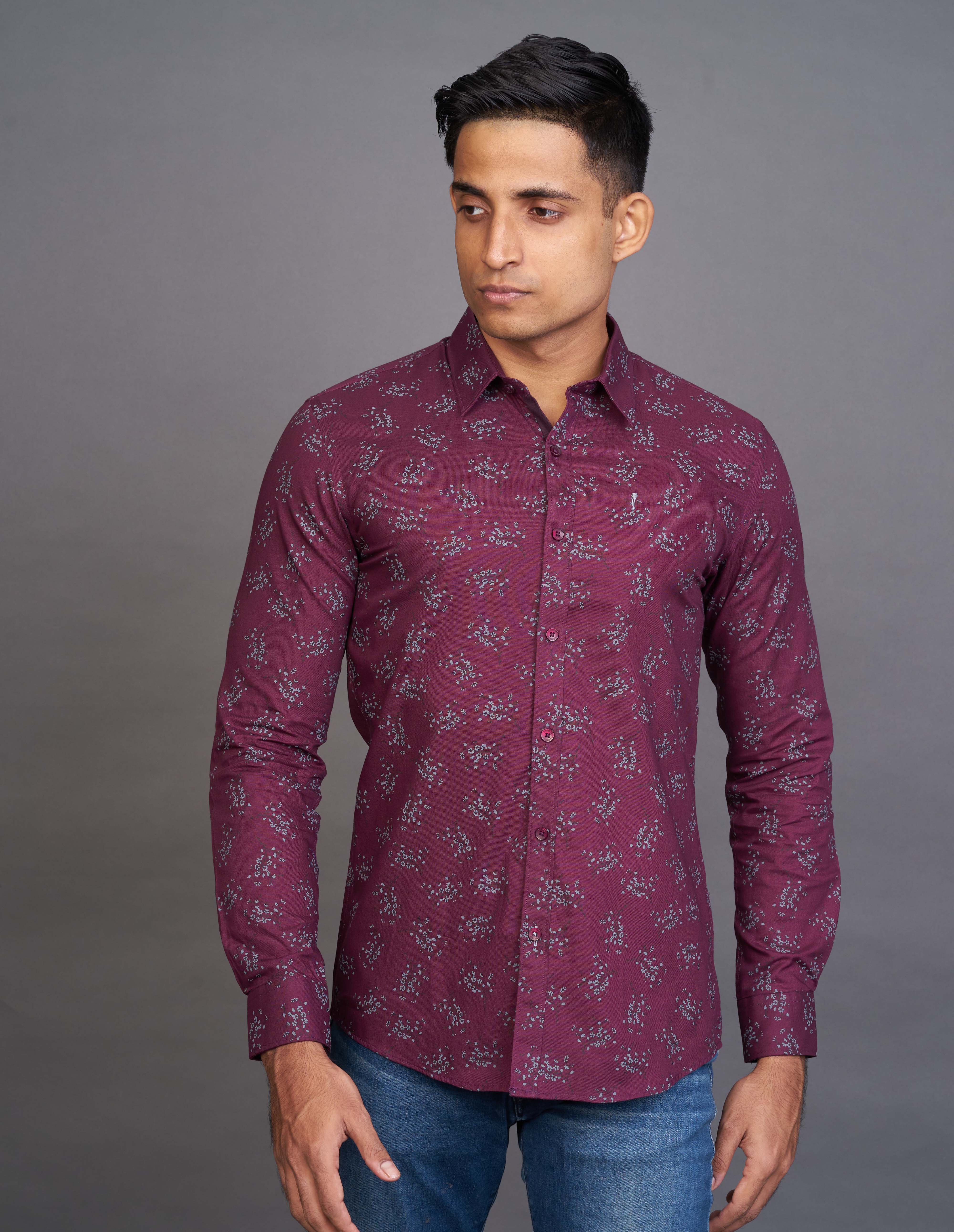 Emerald Fashion Printed Slim Fit - Windsor Wine