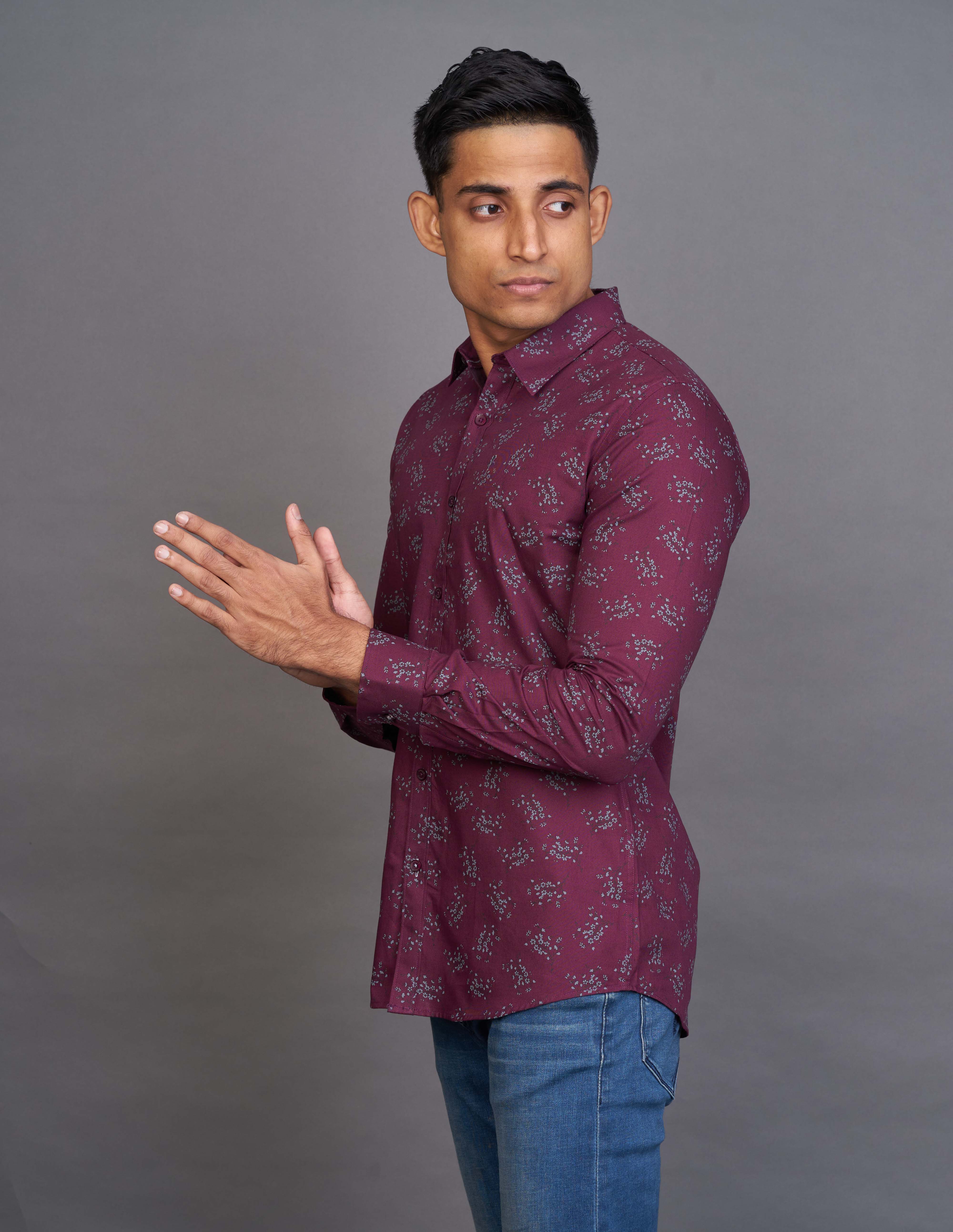 Emerald Fashion Printed Slim Fit - Windsor Wine