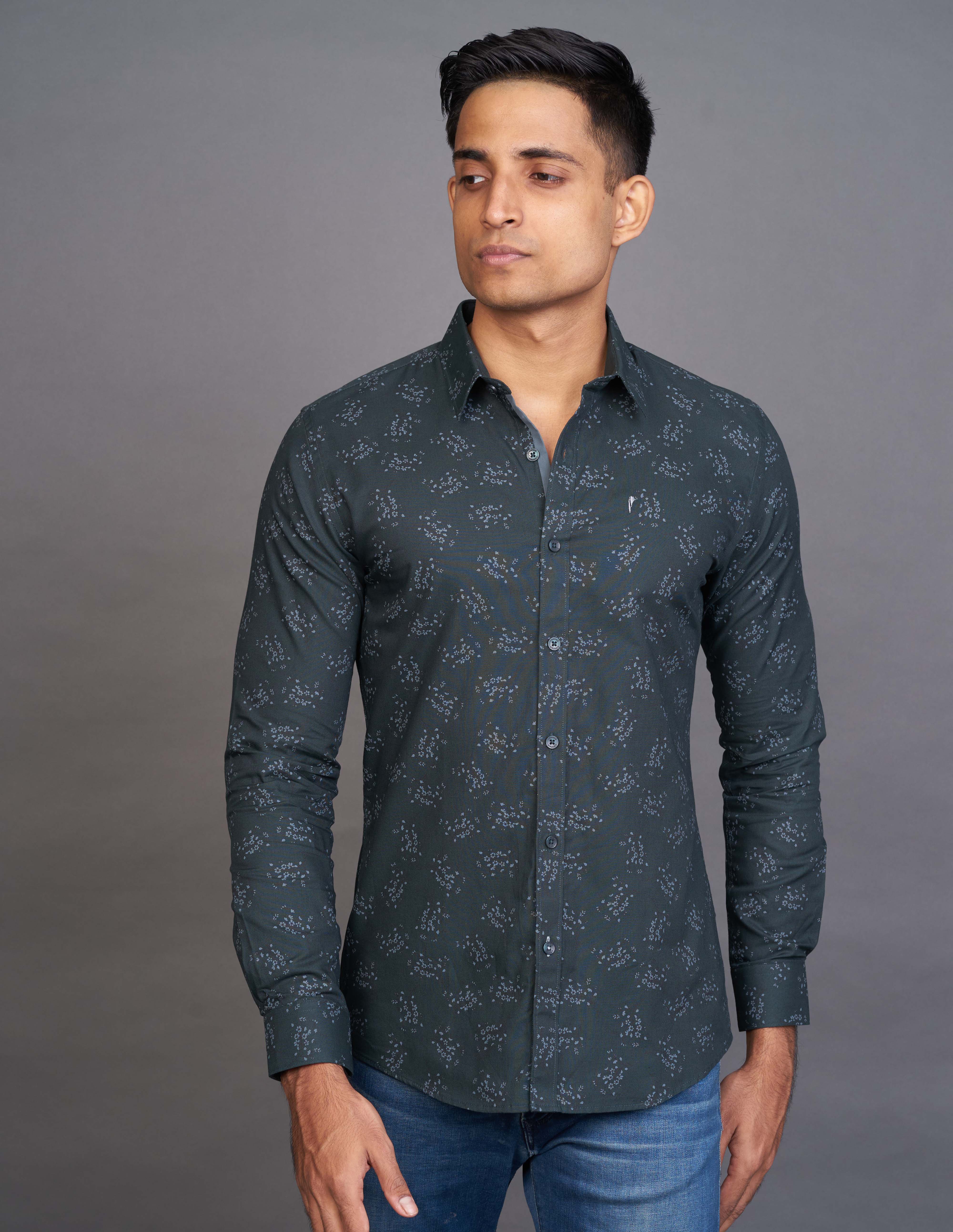 Emerald Fashion Printed Slim Fit - Green Pineneedle