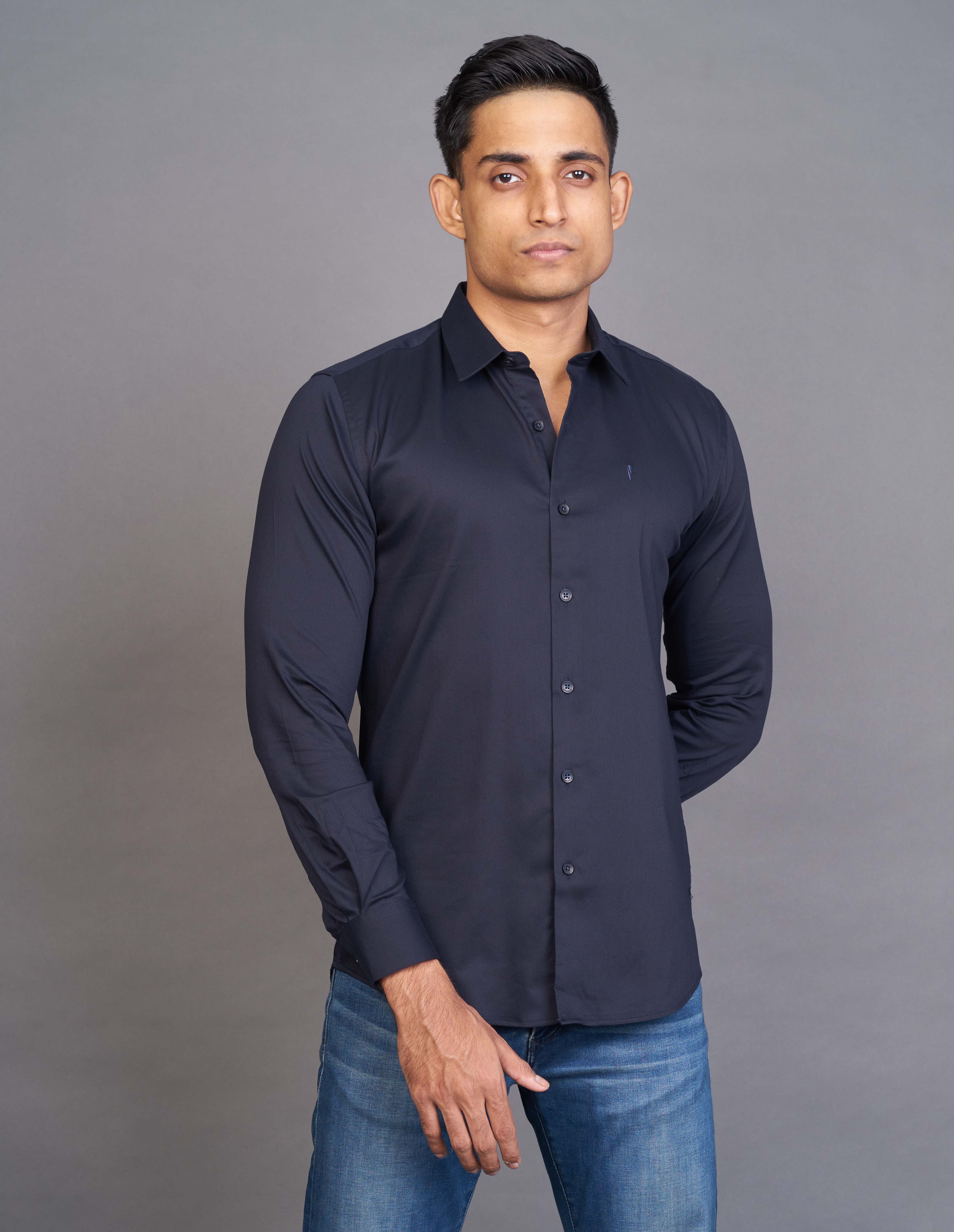 Emerald Fashion Plain Slim Fit - Blue Nights
