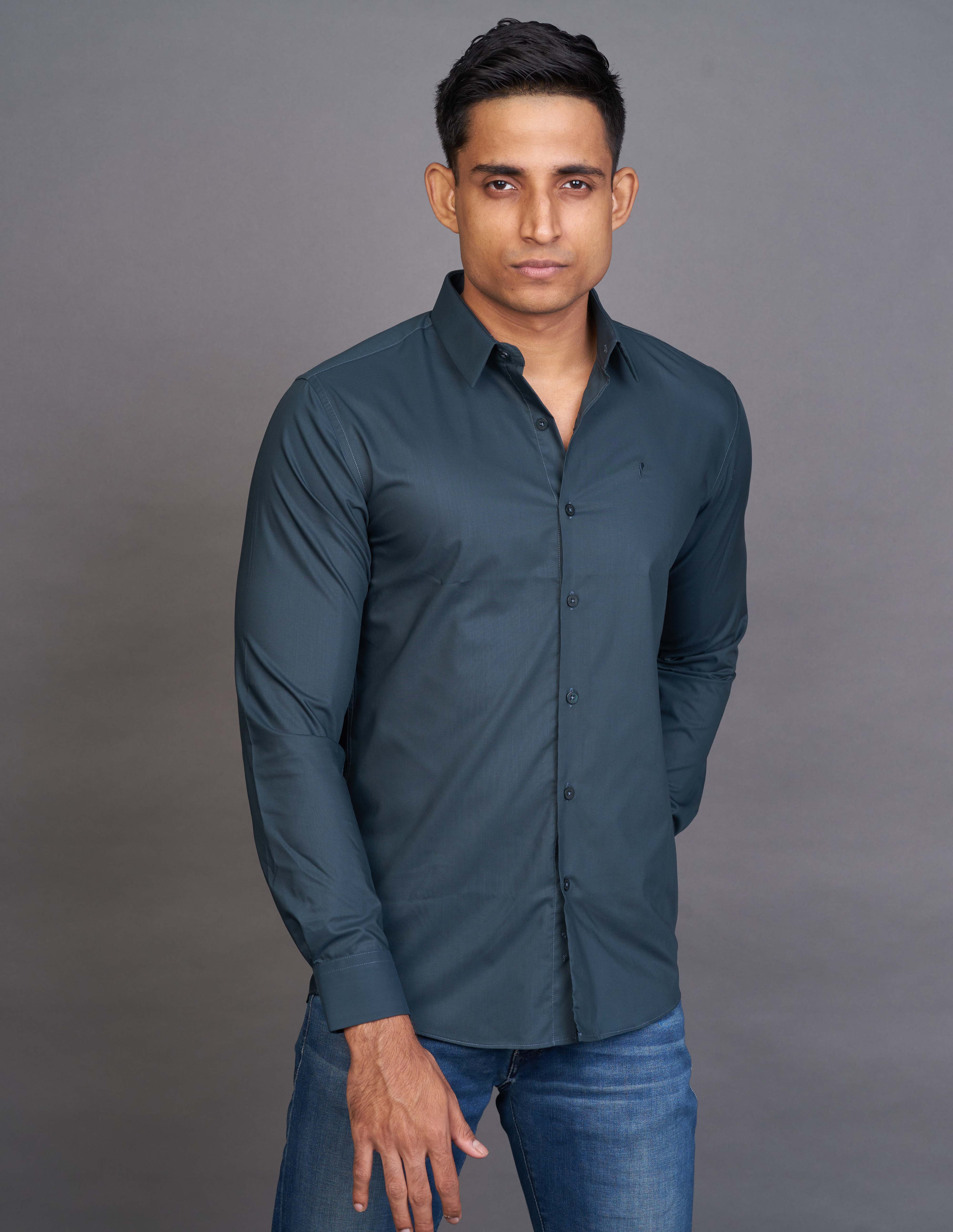 Emerald Fashion Plain Slim Fit - Posy Green