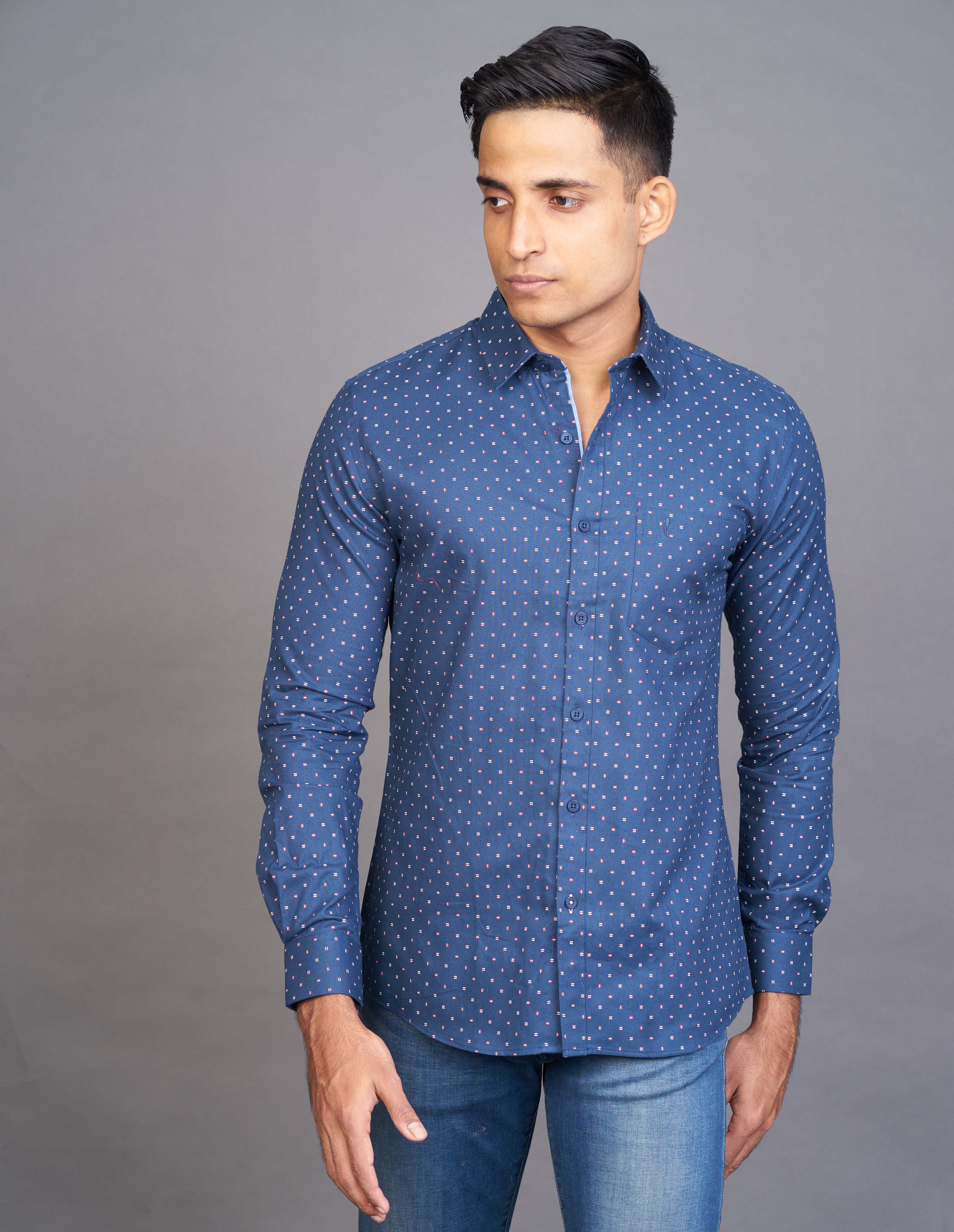 Emerald Fashion Printed Slim Fit - Dark Denim