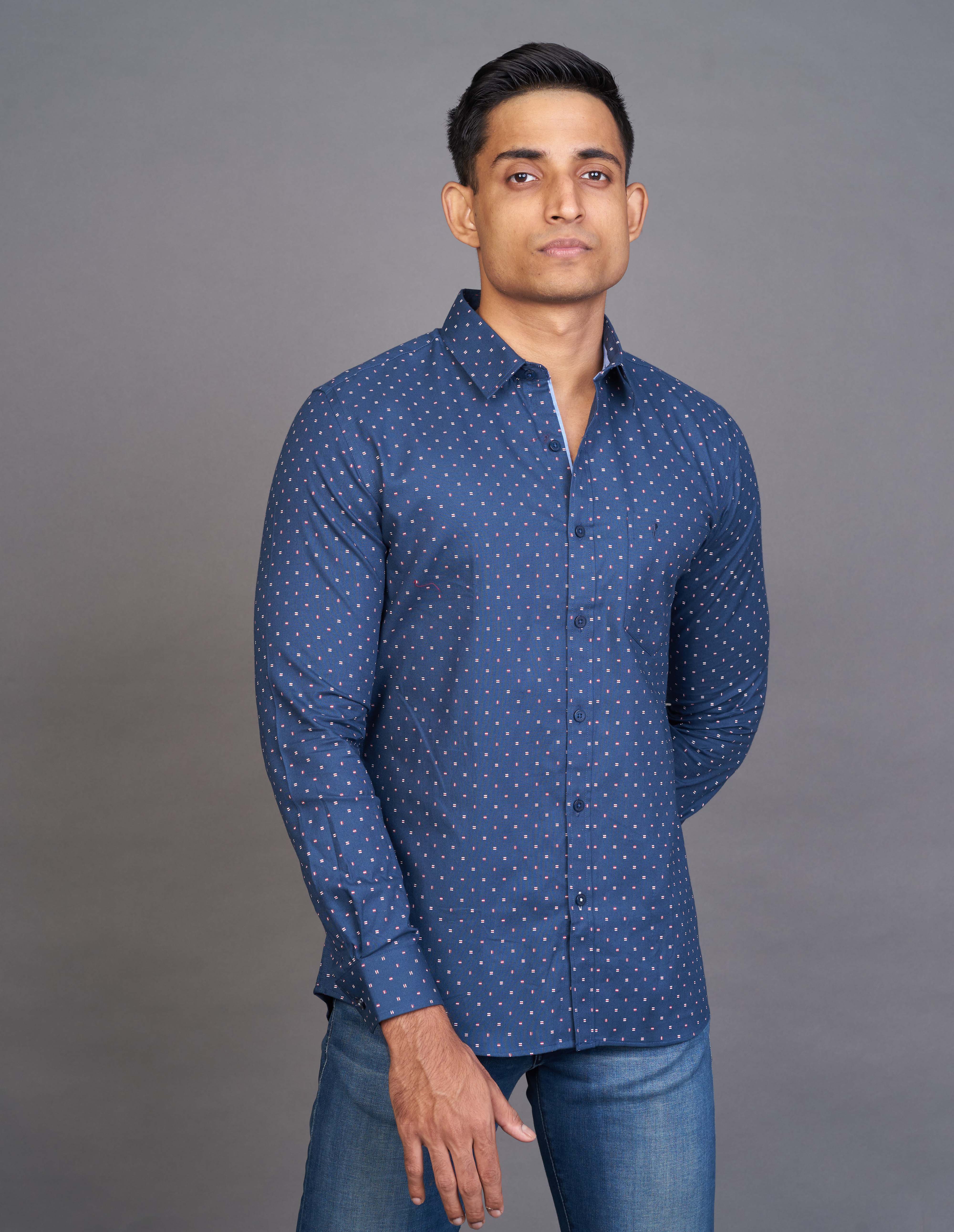 Emerald Fashion Printed Slim Fit - Dark Denim