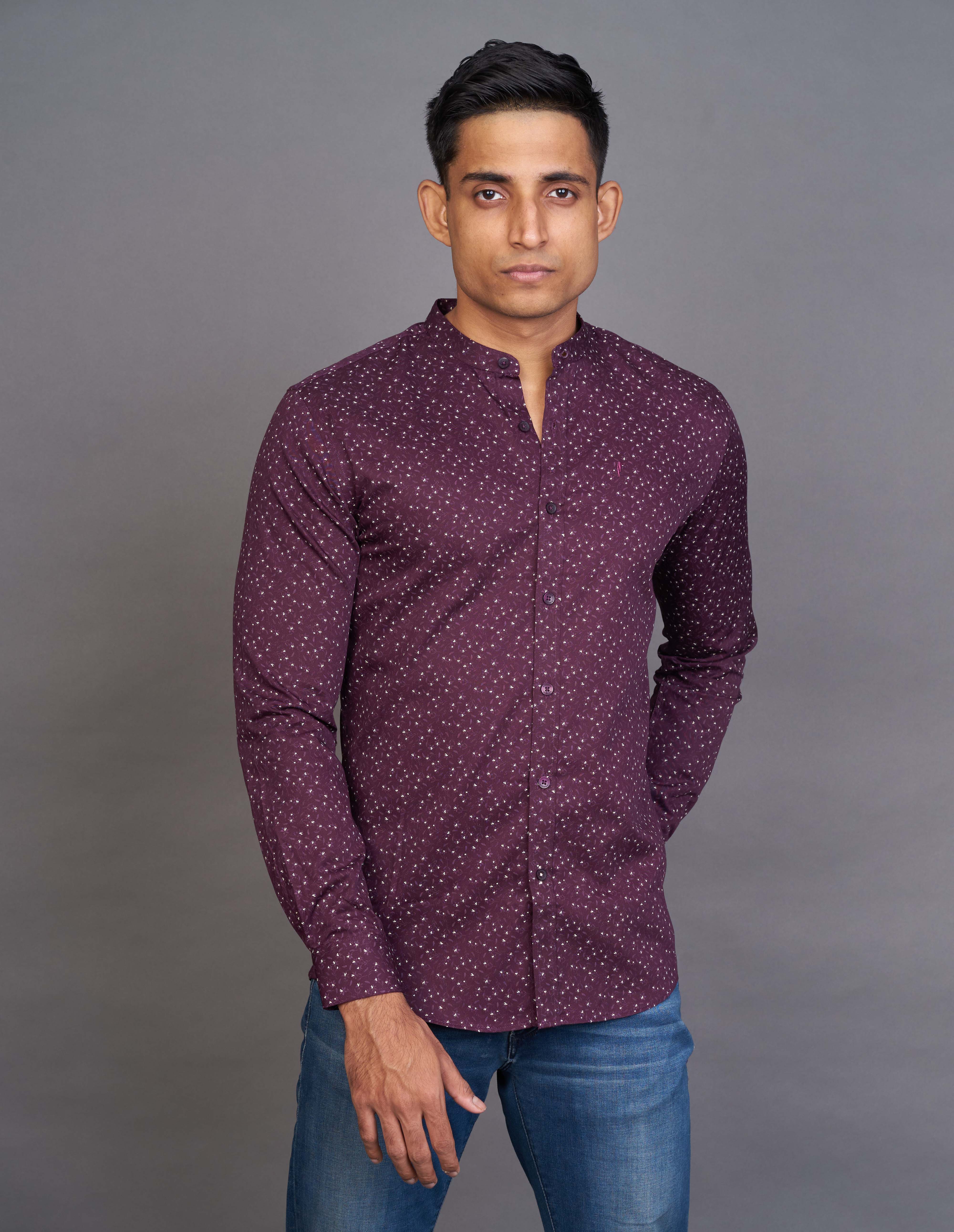 Emerald Fashion Printed Slim Fit - Purple Argyle