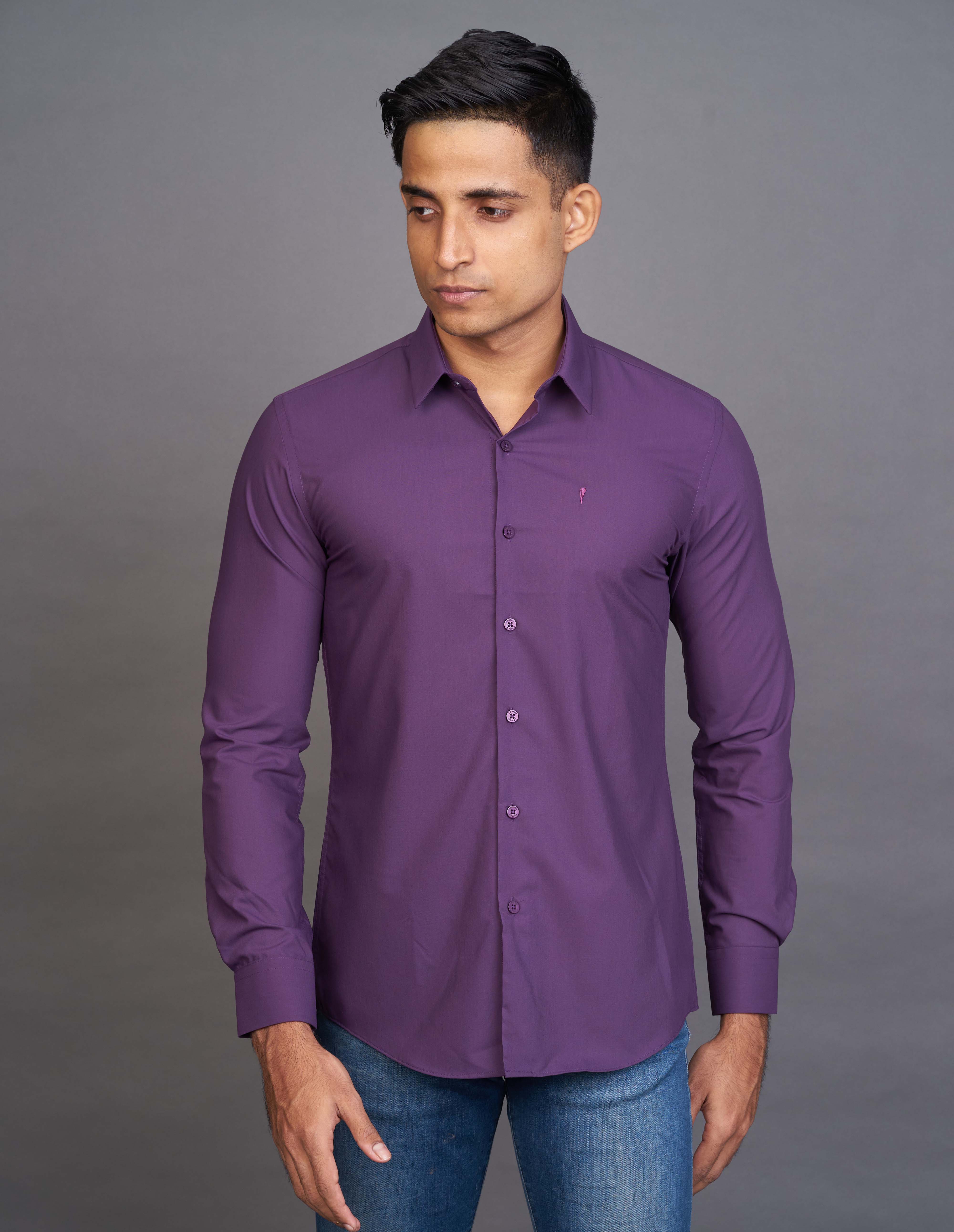 Emerald Fashion Plain Slim Fit - Plum