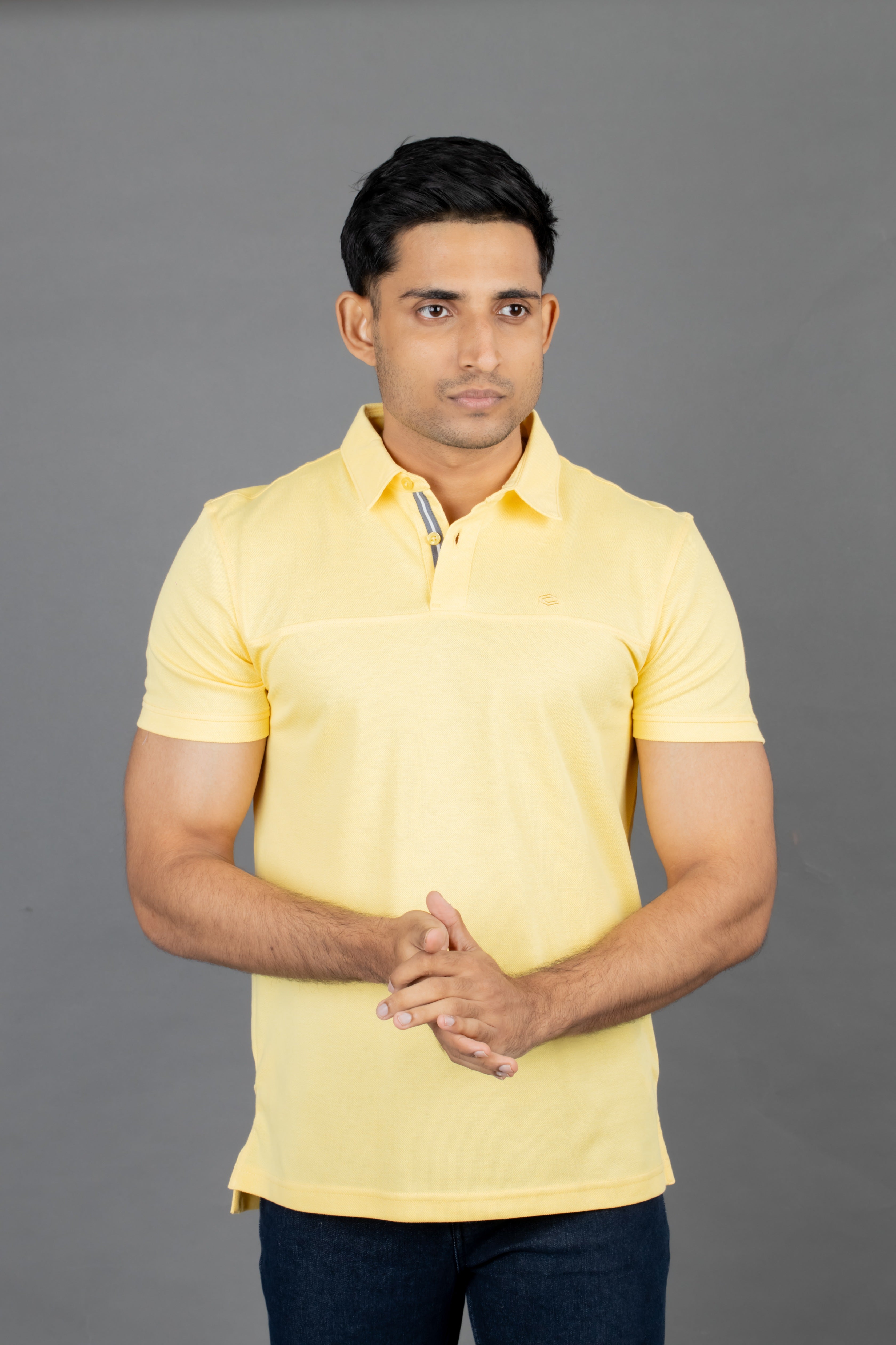 Polo Pique Solid Slim Fit-Lemon