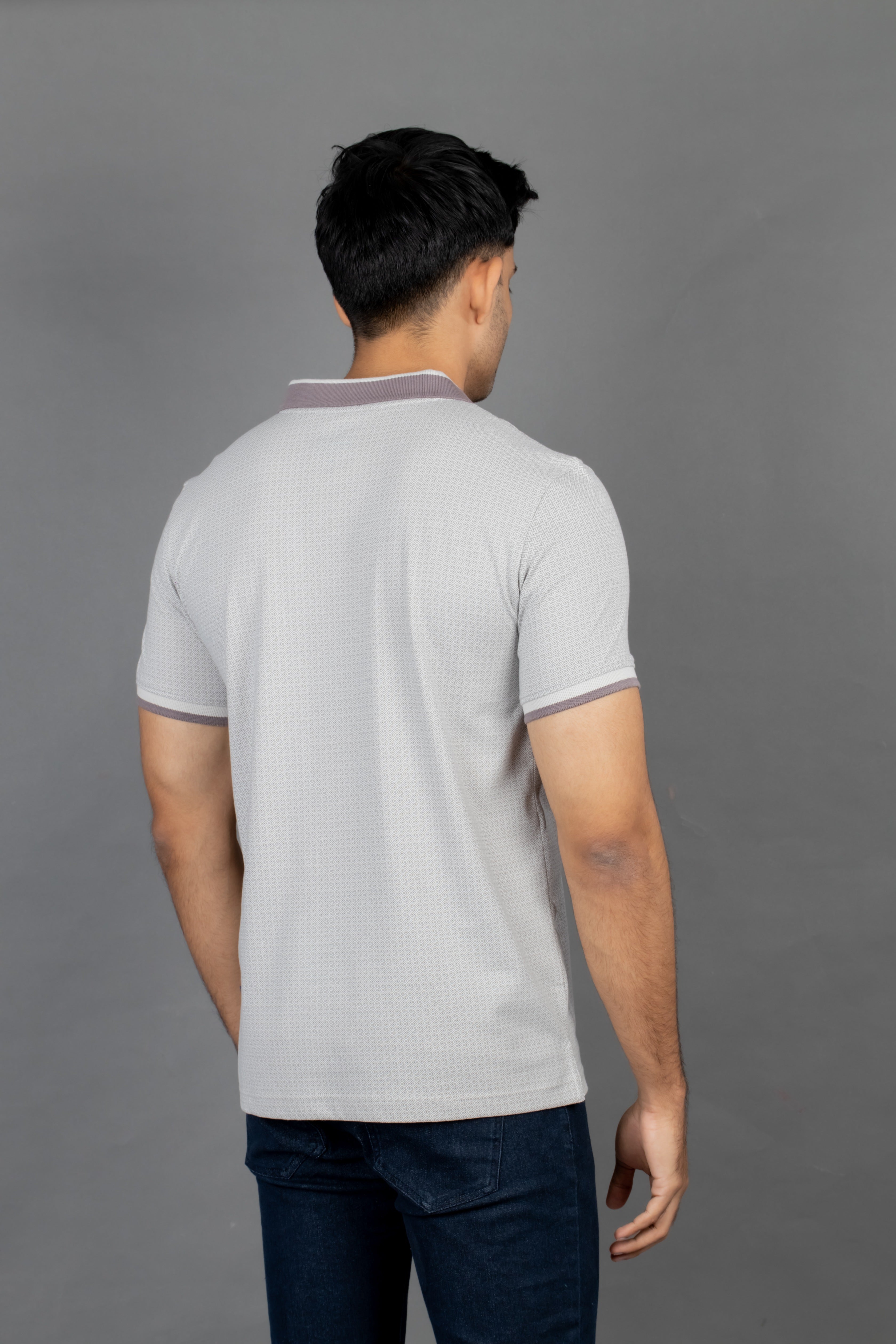 Polo Printed Slim Fit-Drizzle