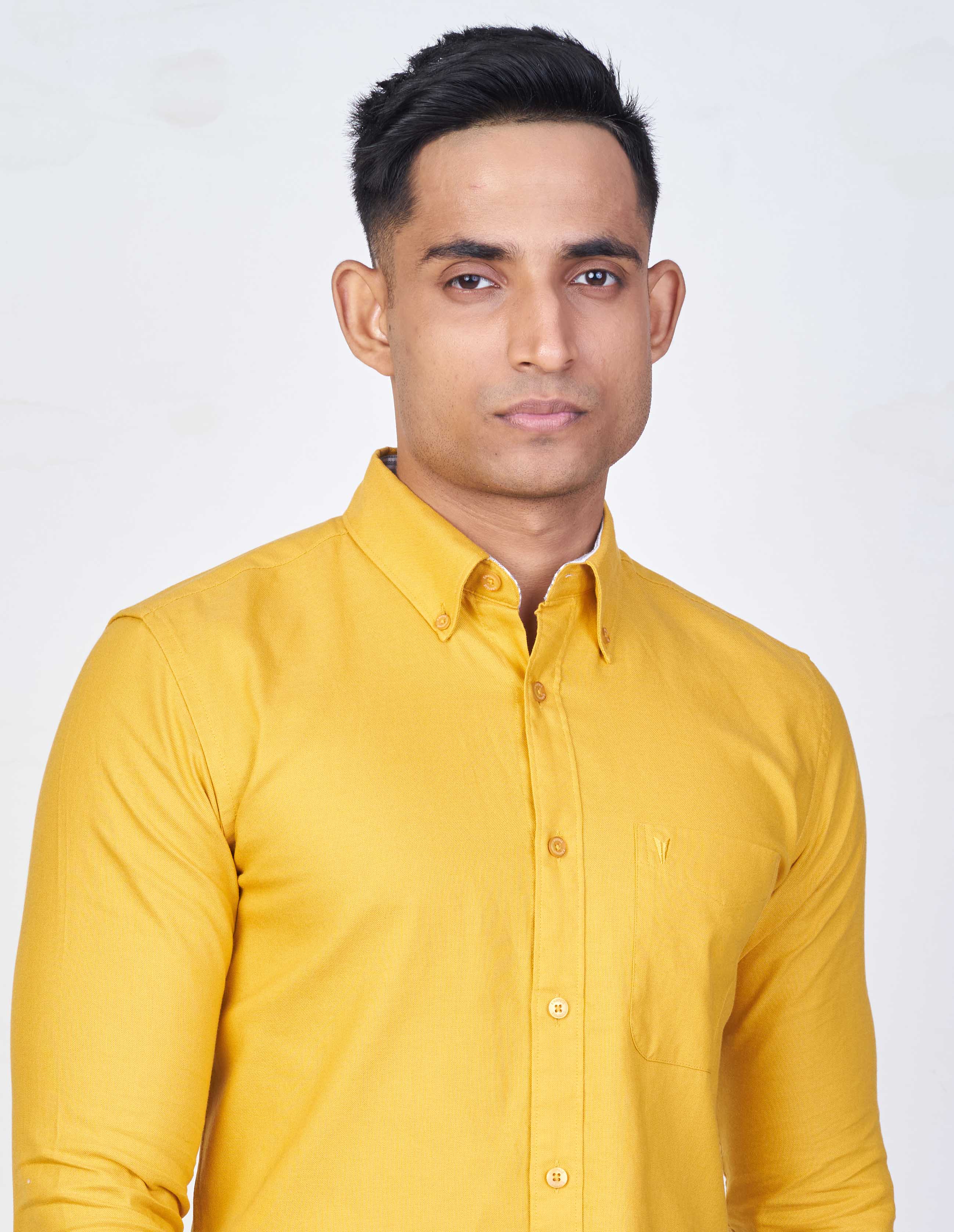 Emerald Active Regular Oxford Slim Fit-Golden Rod
