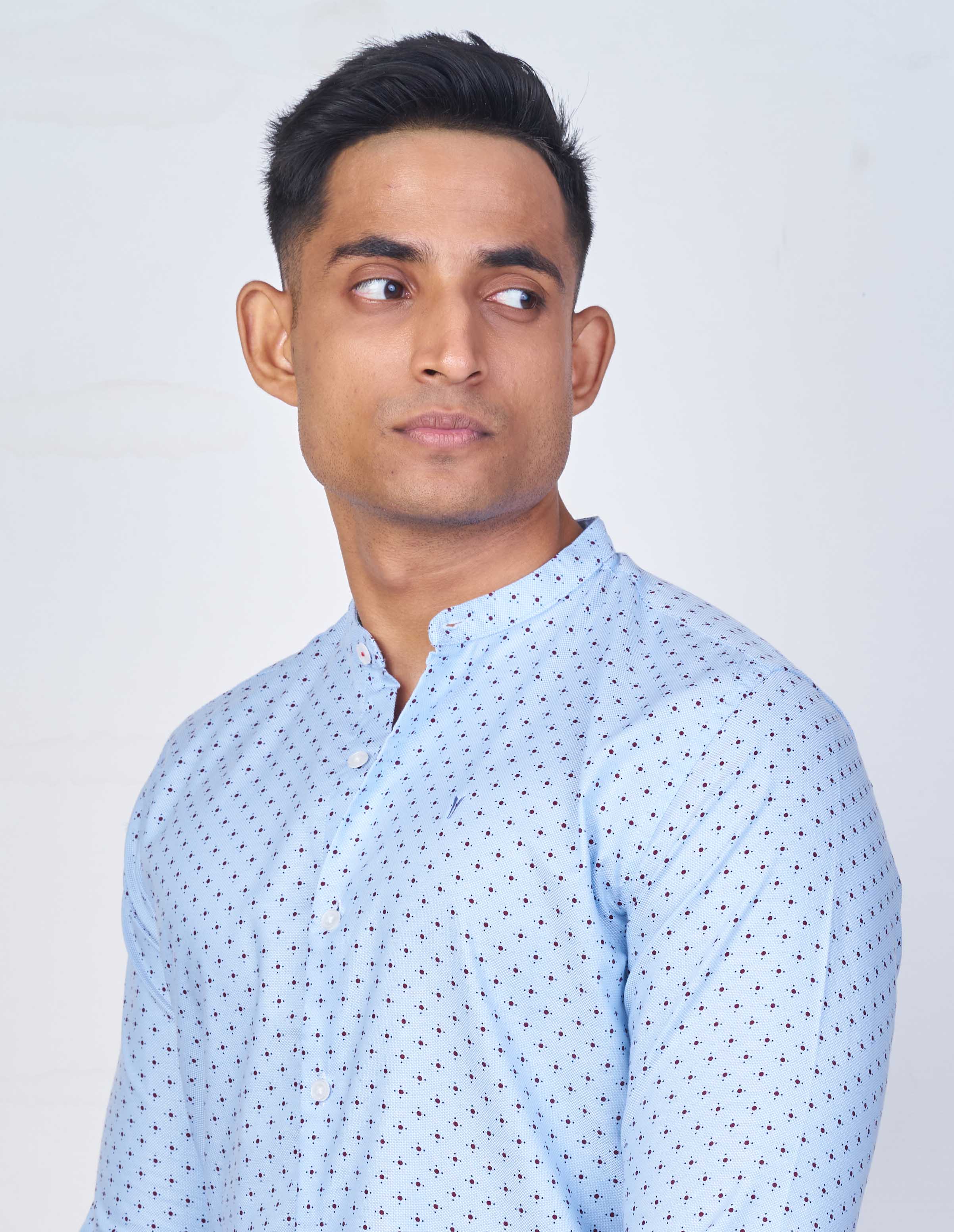 Emerald Active Printed Slim Fit-Cashmere Blue