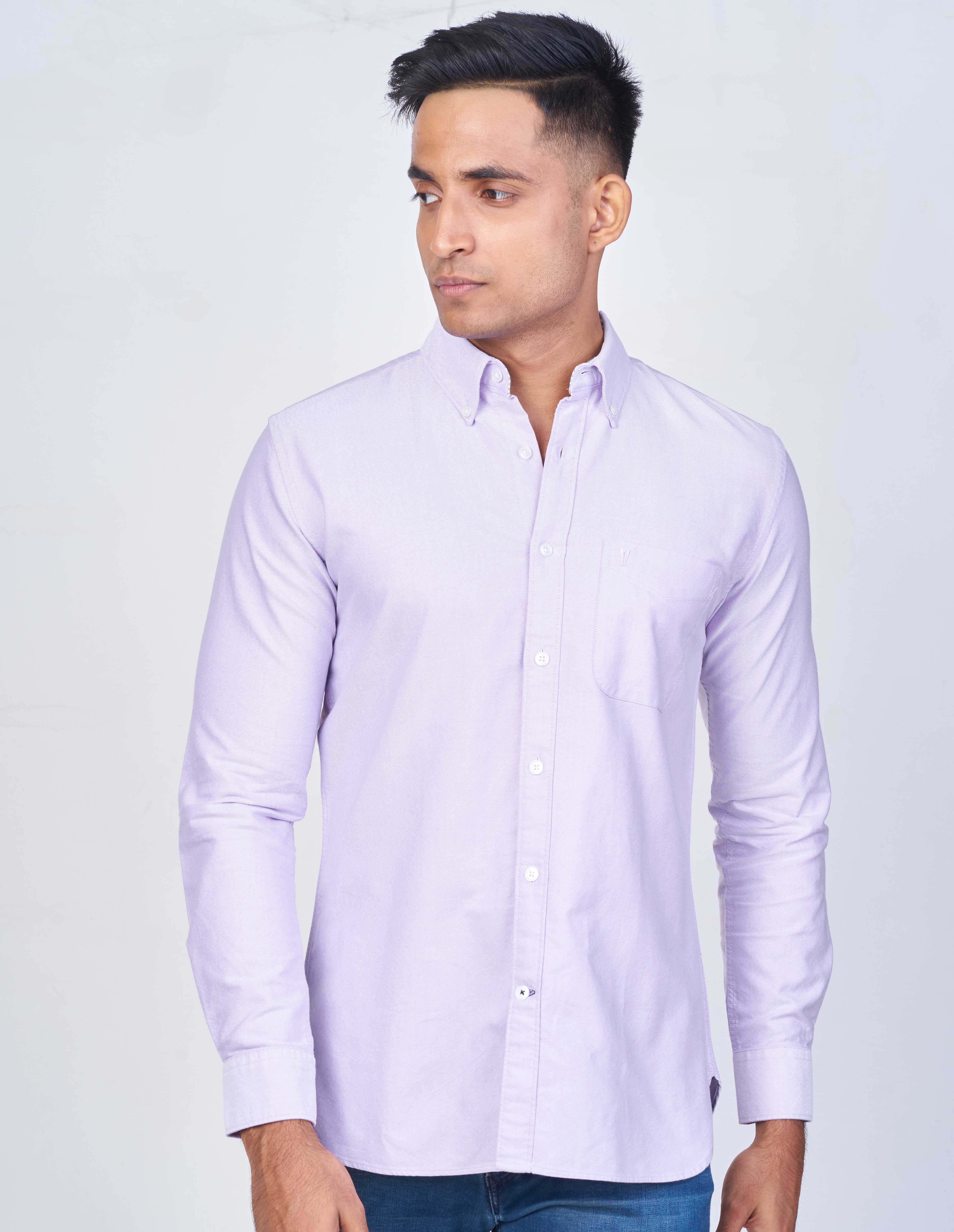 Emerald Active Regular Oxford Slim Fit-Orchid Bloom