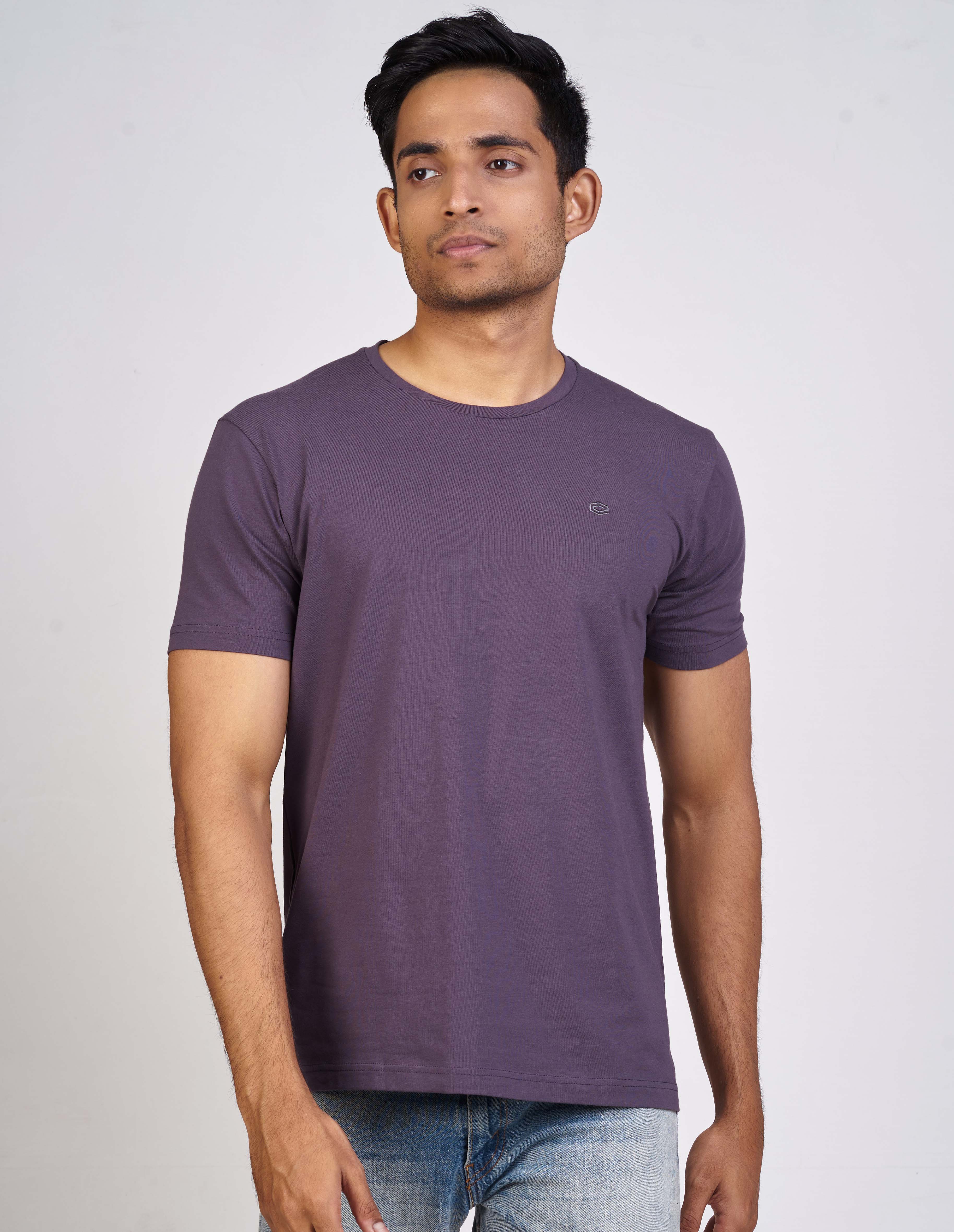 Emerald Tees Plain Slim Fit-Indigo