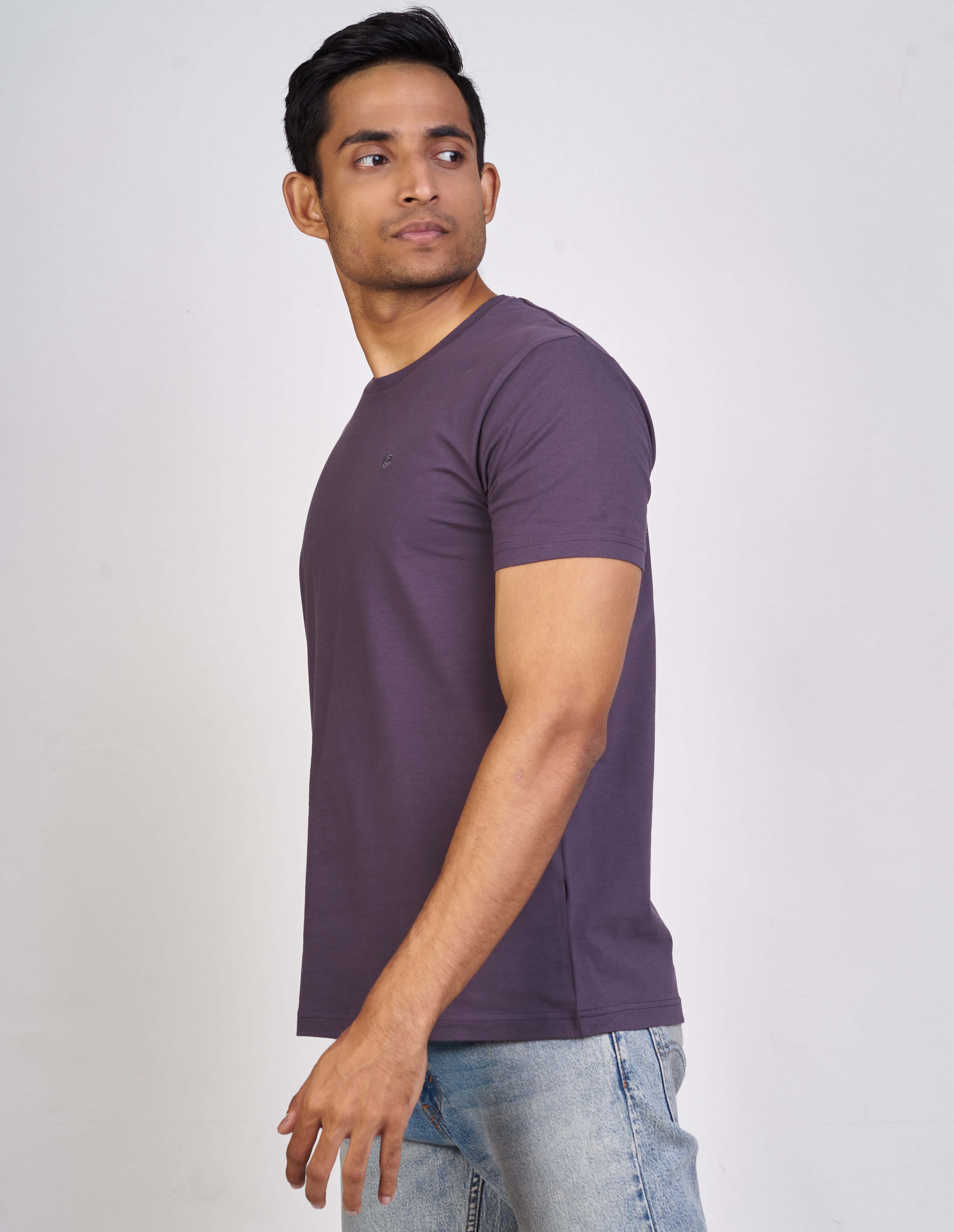 Emerald Tees Plain Slim Fit-Indigo