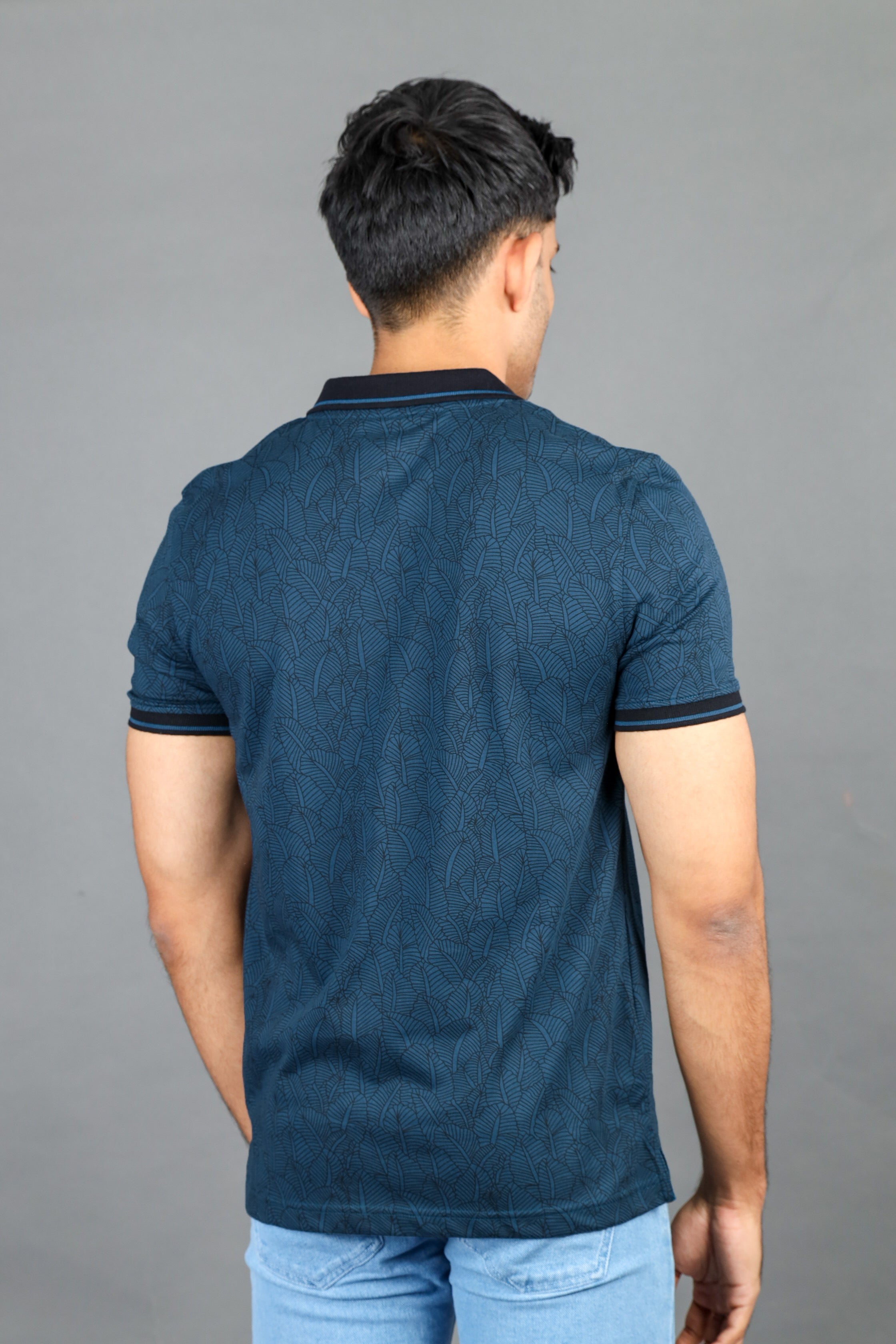 Polo Fusion Printed-Blue Depths