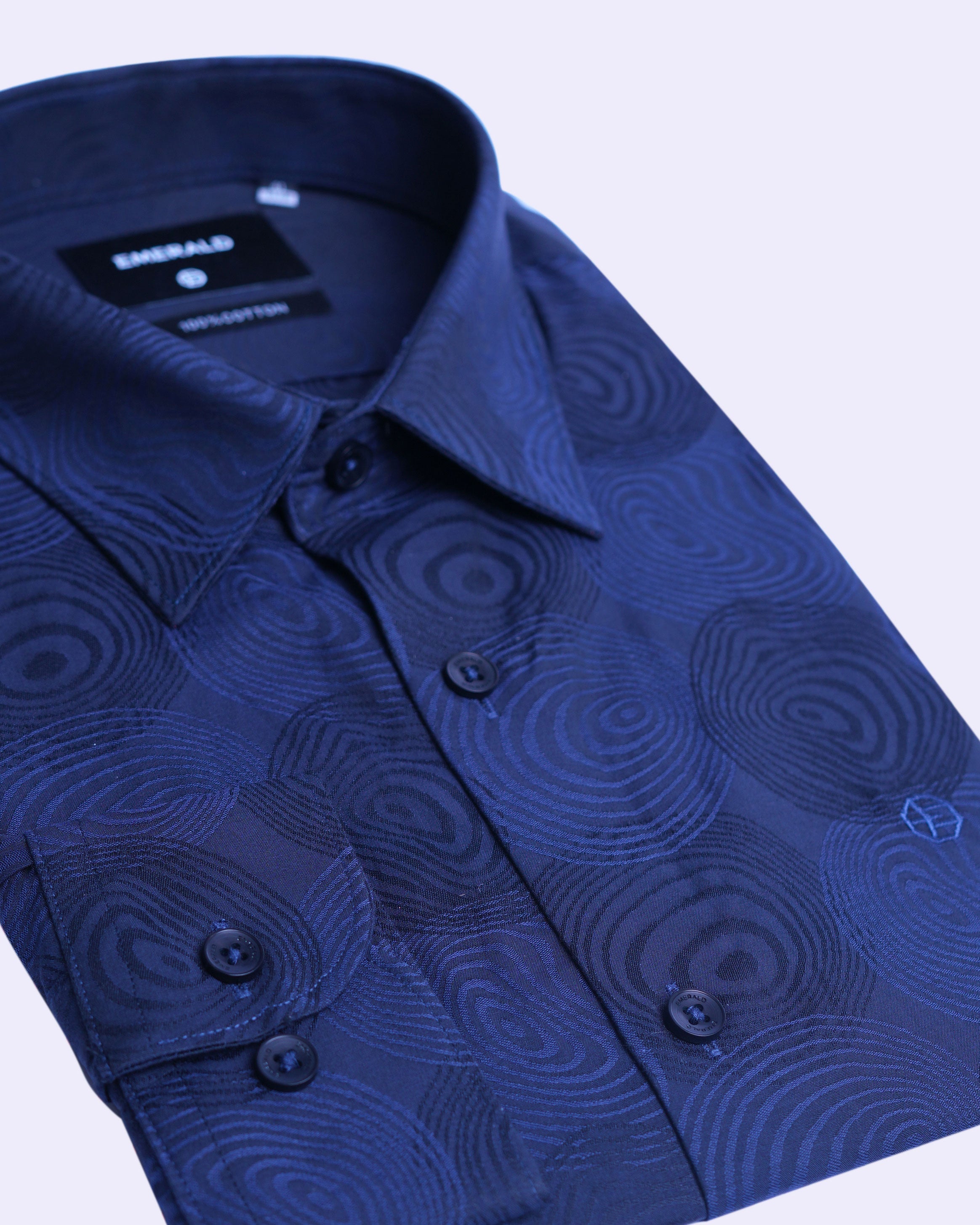 Emerald Evening Jacquard Slim Fit - Dark Denim
