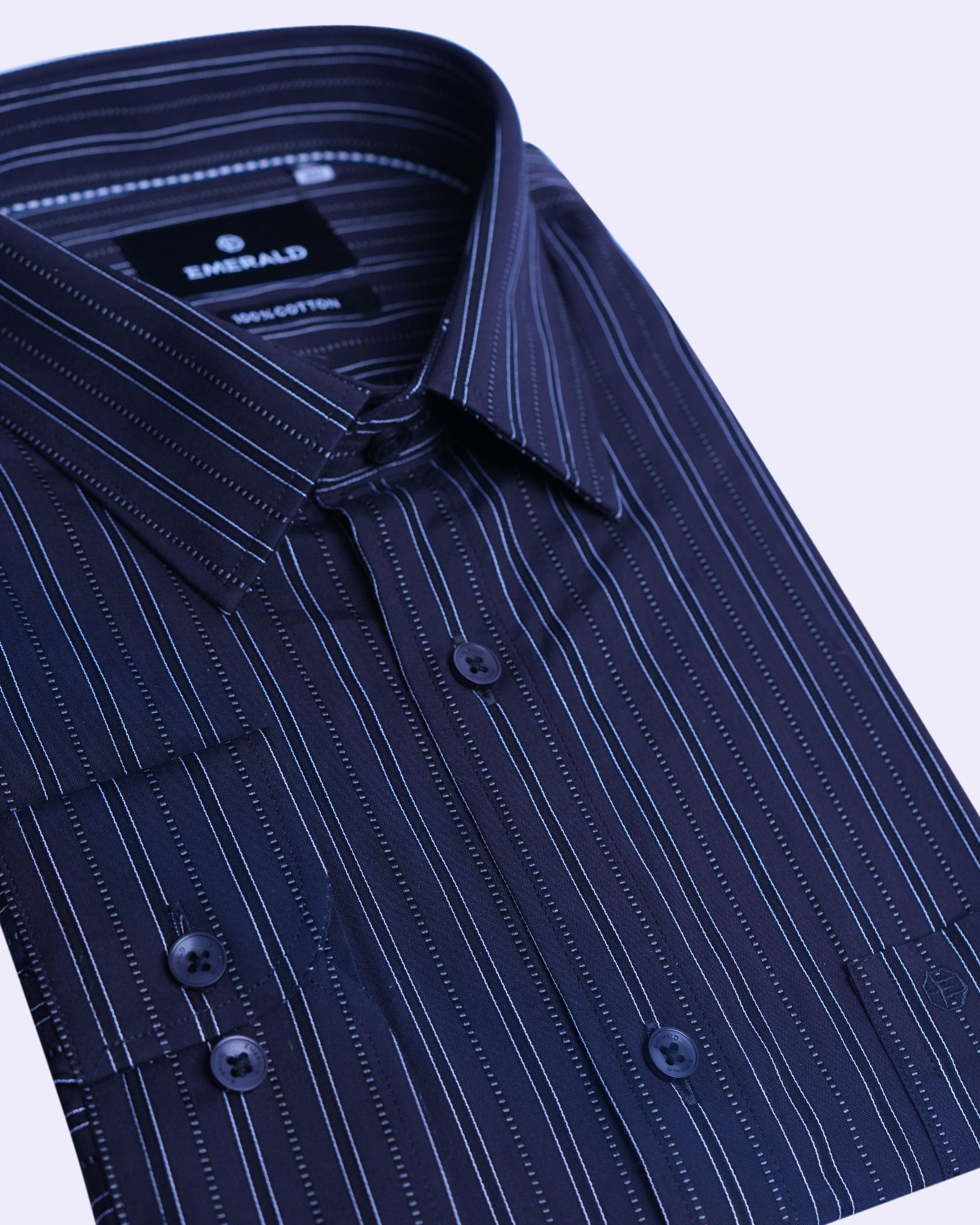 Emerald Evening Stripe Regular Fit - Black