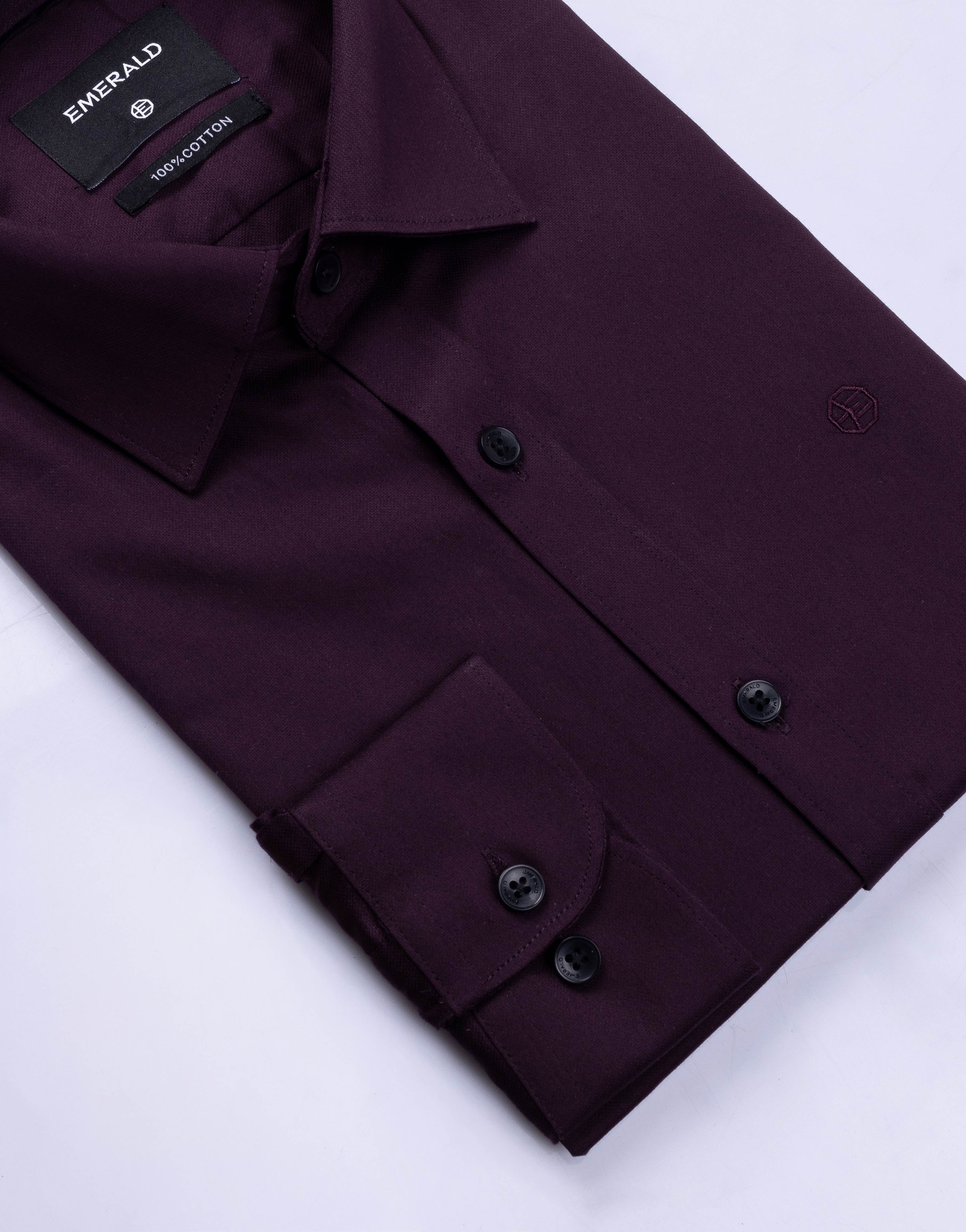 Emerald Evening Plain Slim Fit Fs- Purple Majesty