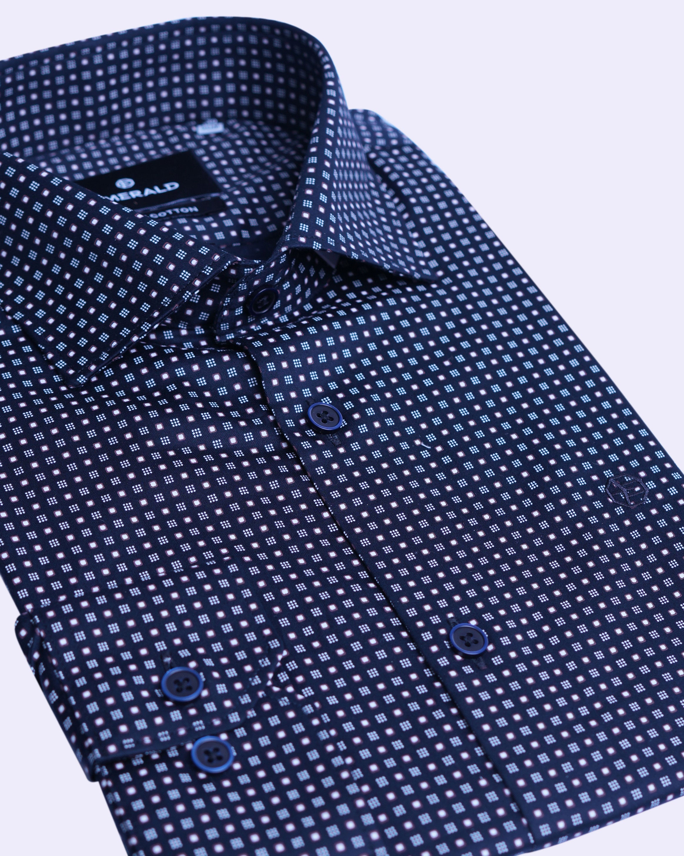 Emerald Evening Printed Slim Fit - Black