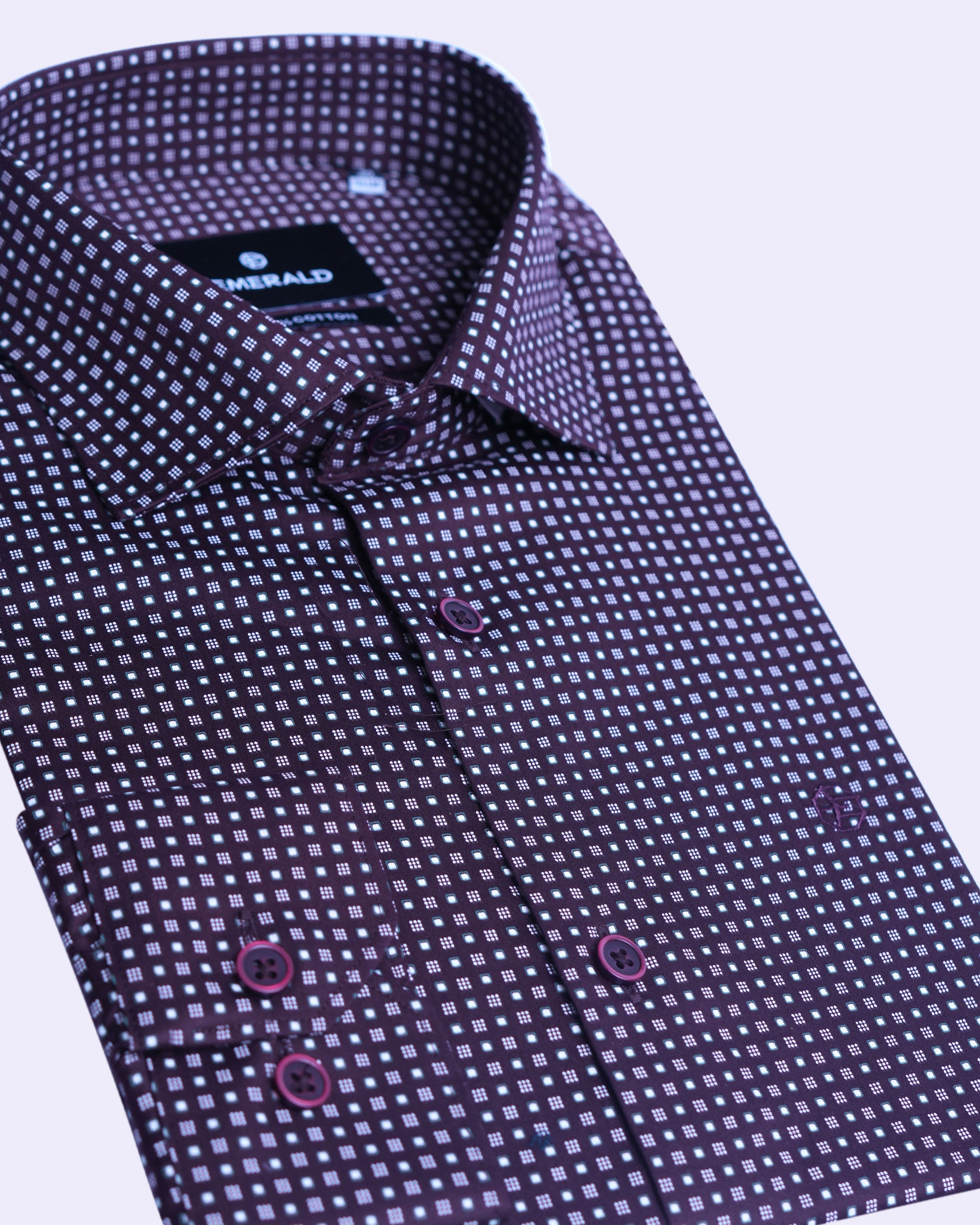 Emerald Evening Printed Slim Fit - Red