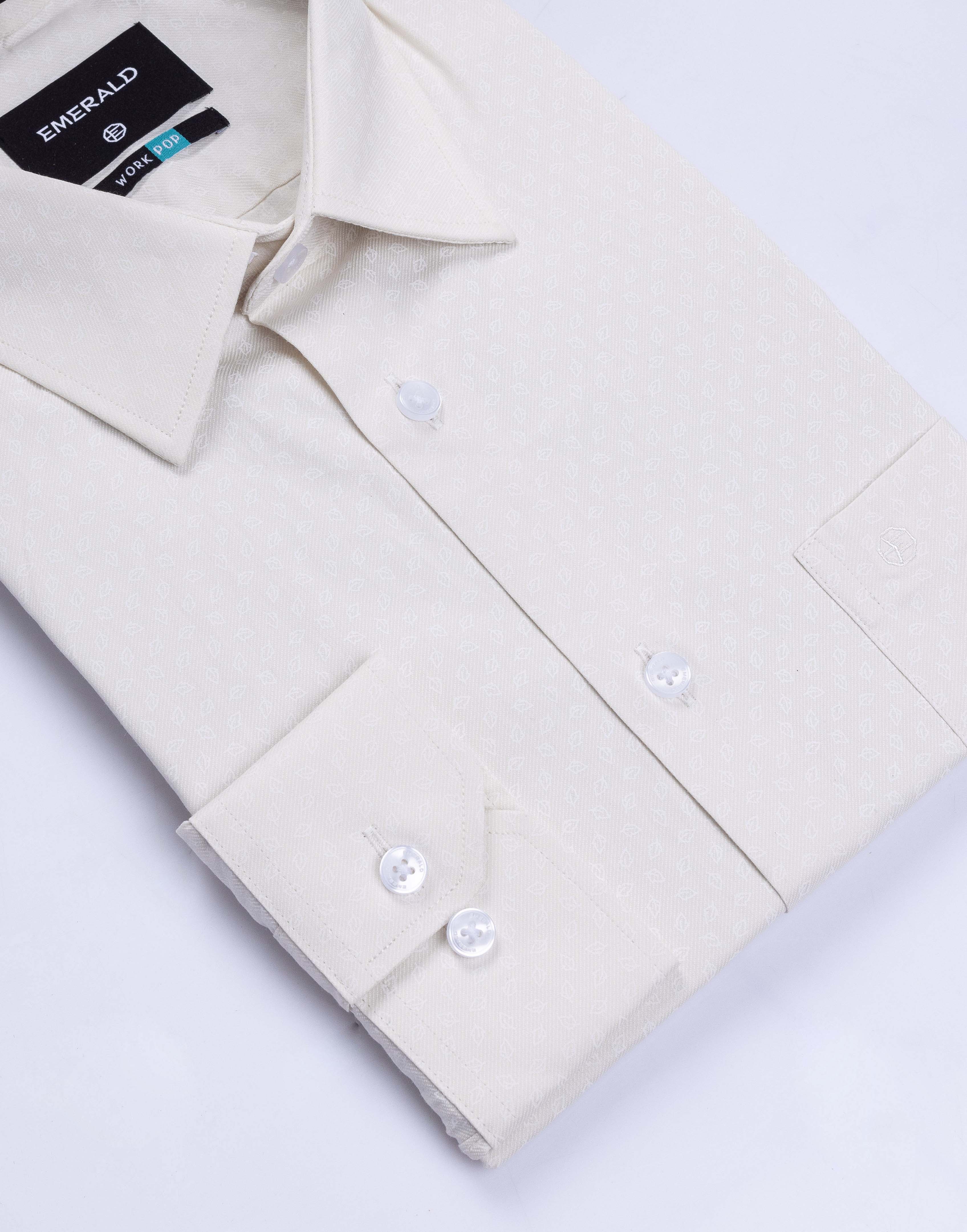 Emerald Formal Printed Regular Fit - Optic White