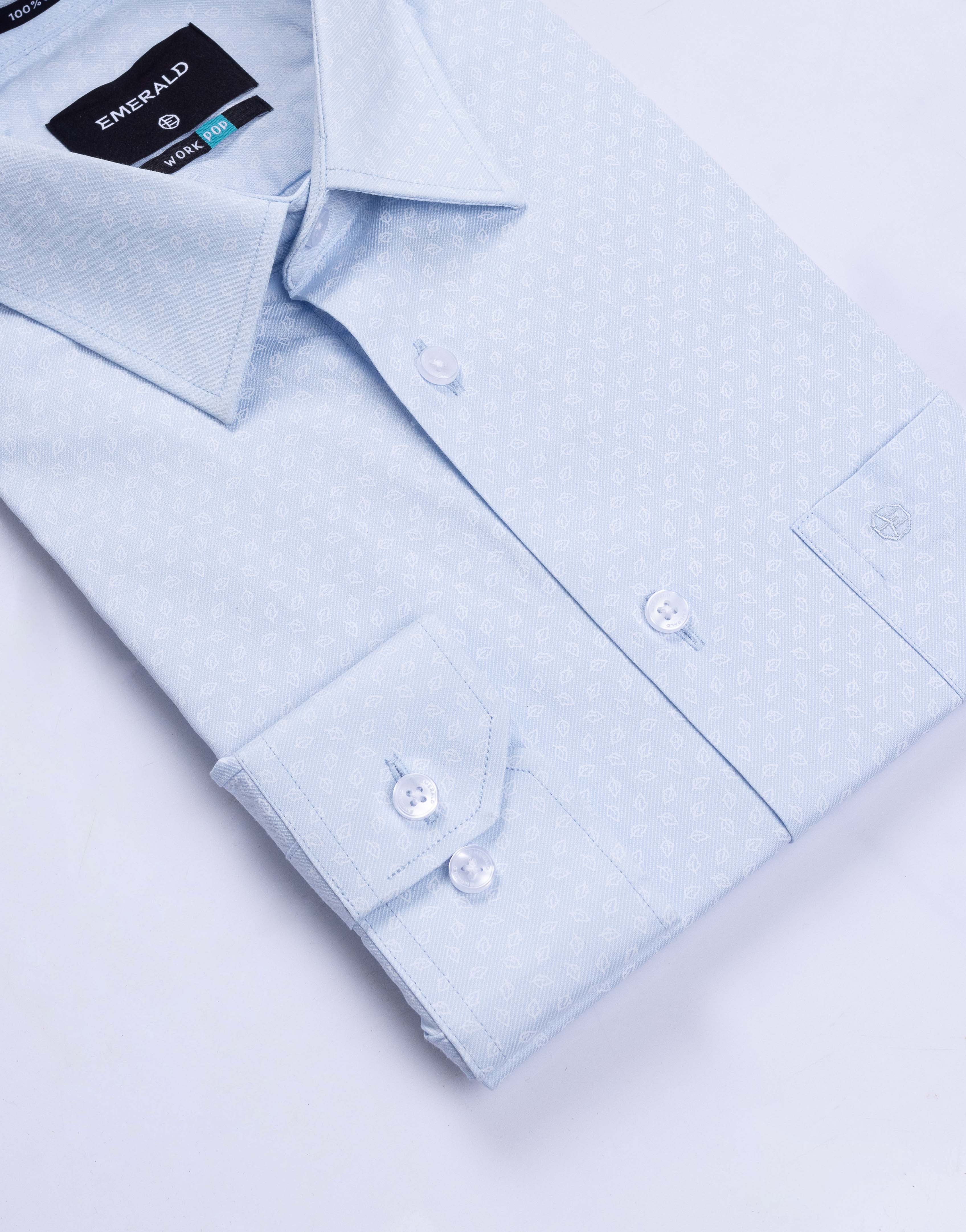 Emerald Formal Printed Regular Fit - Sky