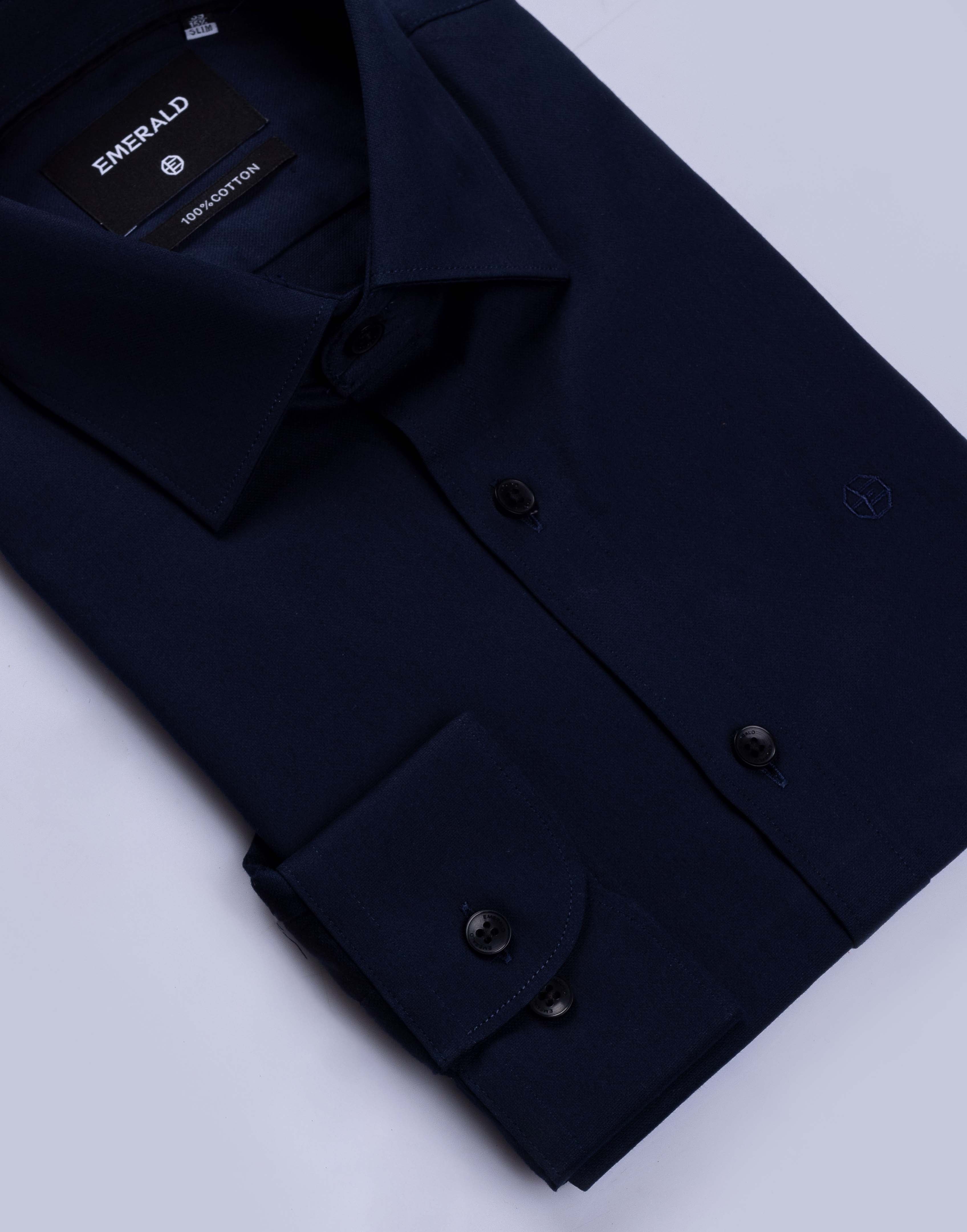 Emerald Evening Plain Slim Fit Fs-  Navy