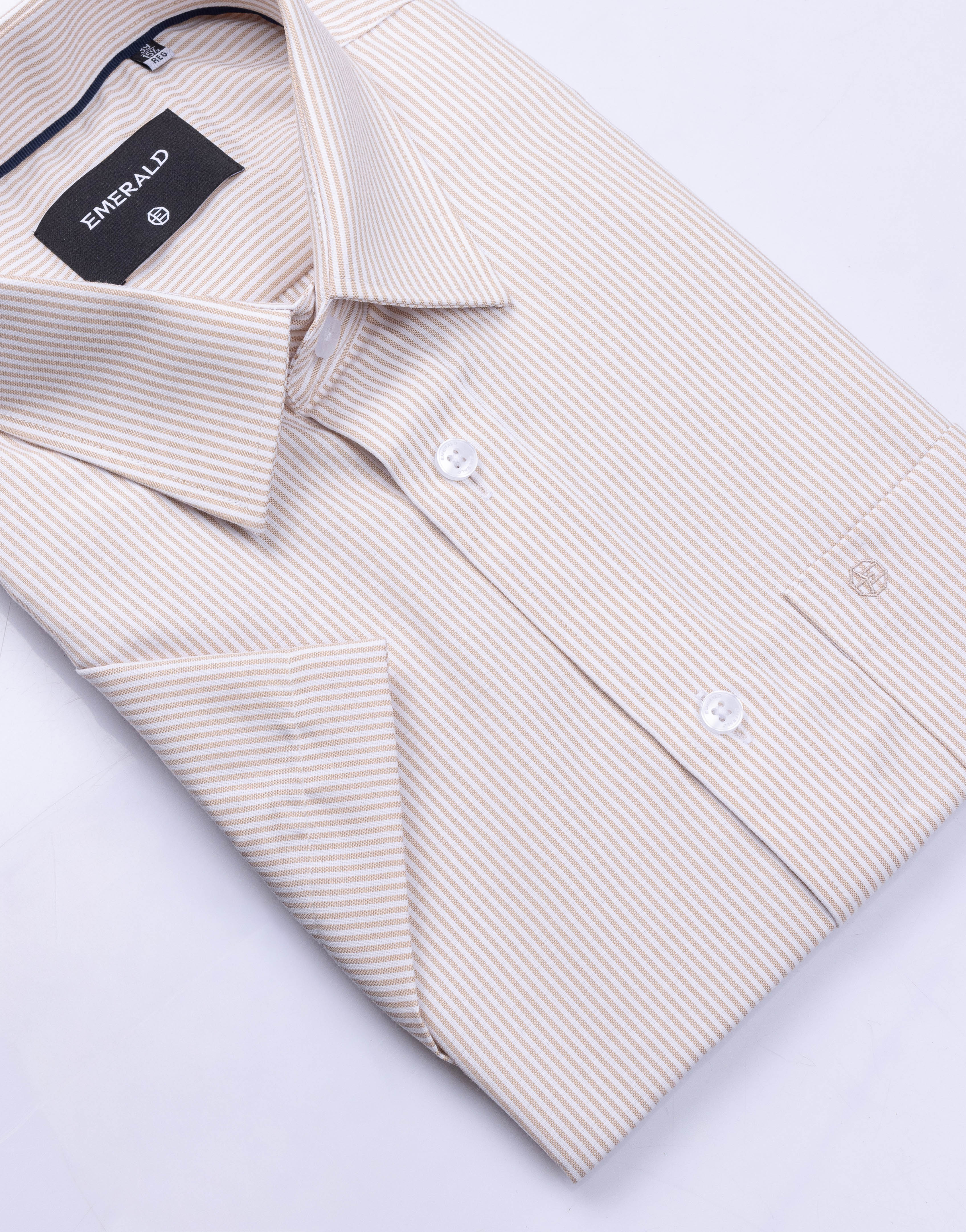 Emerald Formal Stripe Regular Fit - Beige