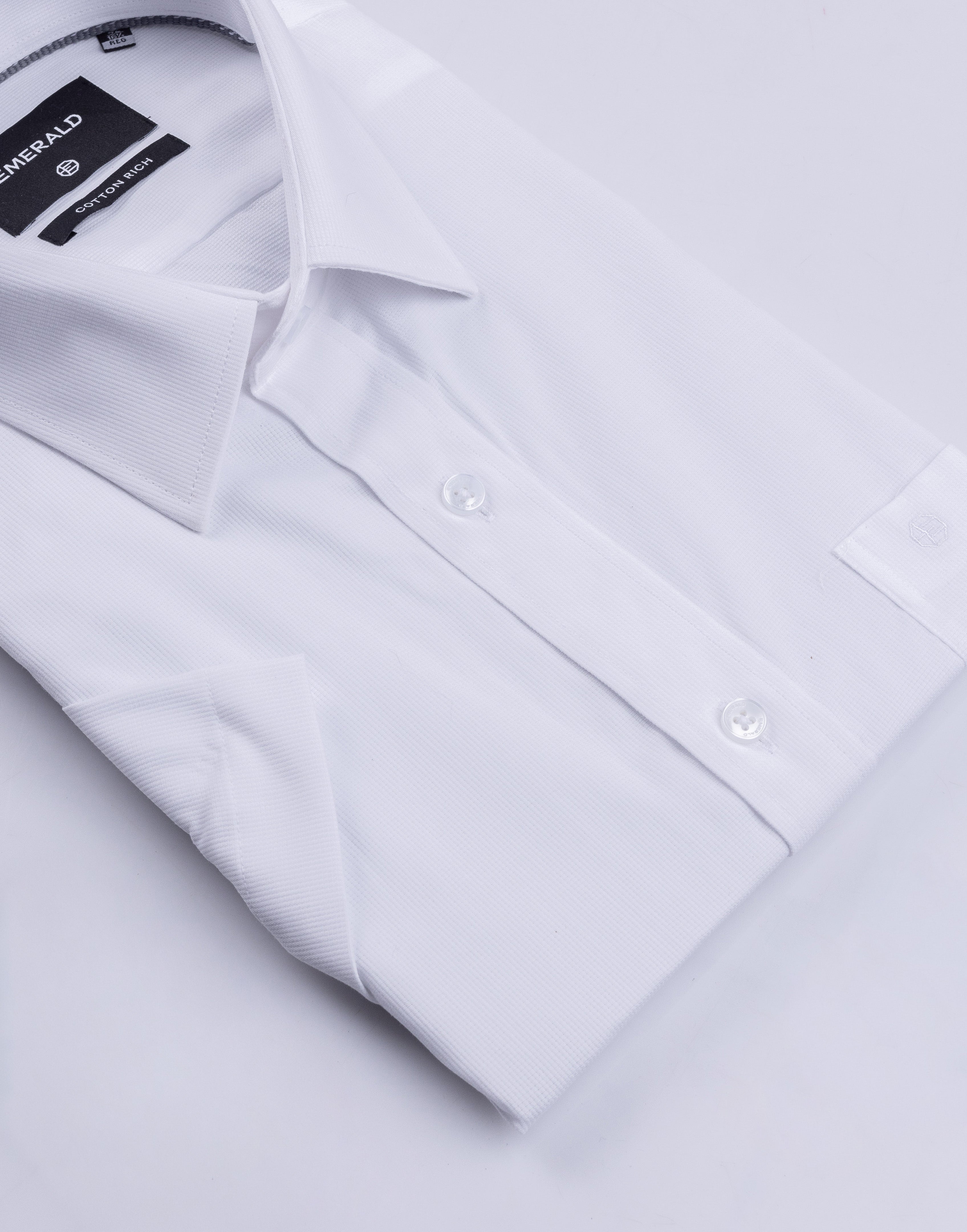 Emerald Corporate Dobby Regular Fit - White