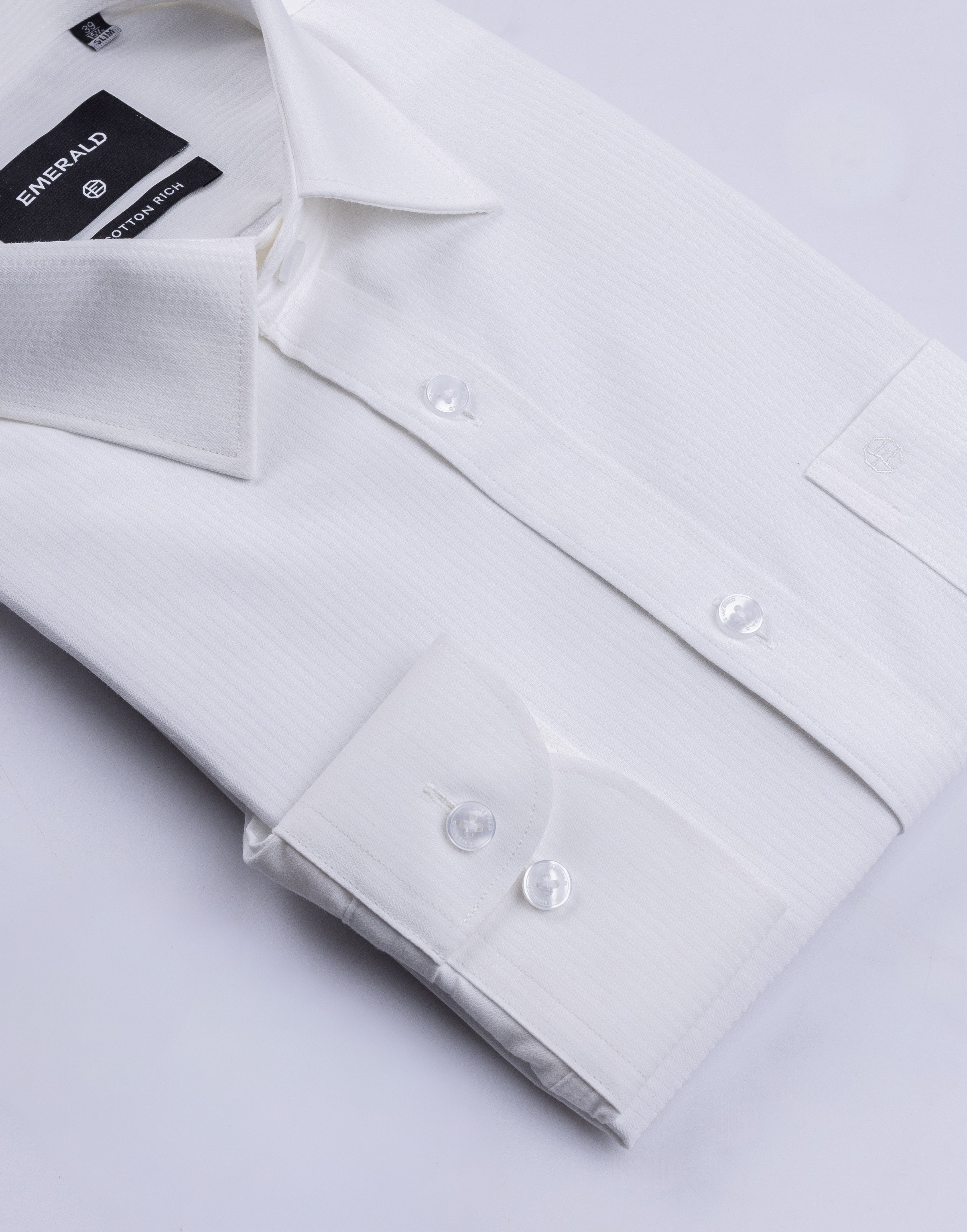 Emerald Formal Dobby Slim Fit - Cloud Cream